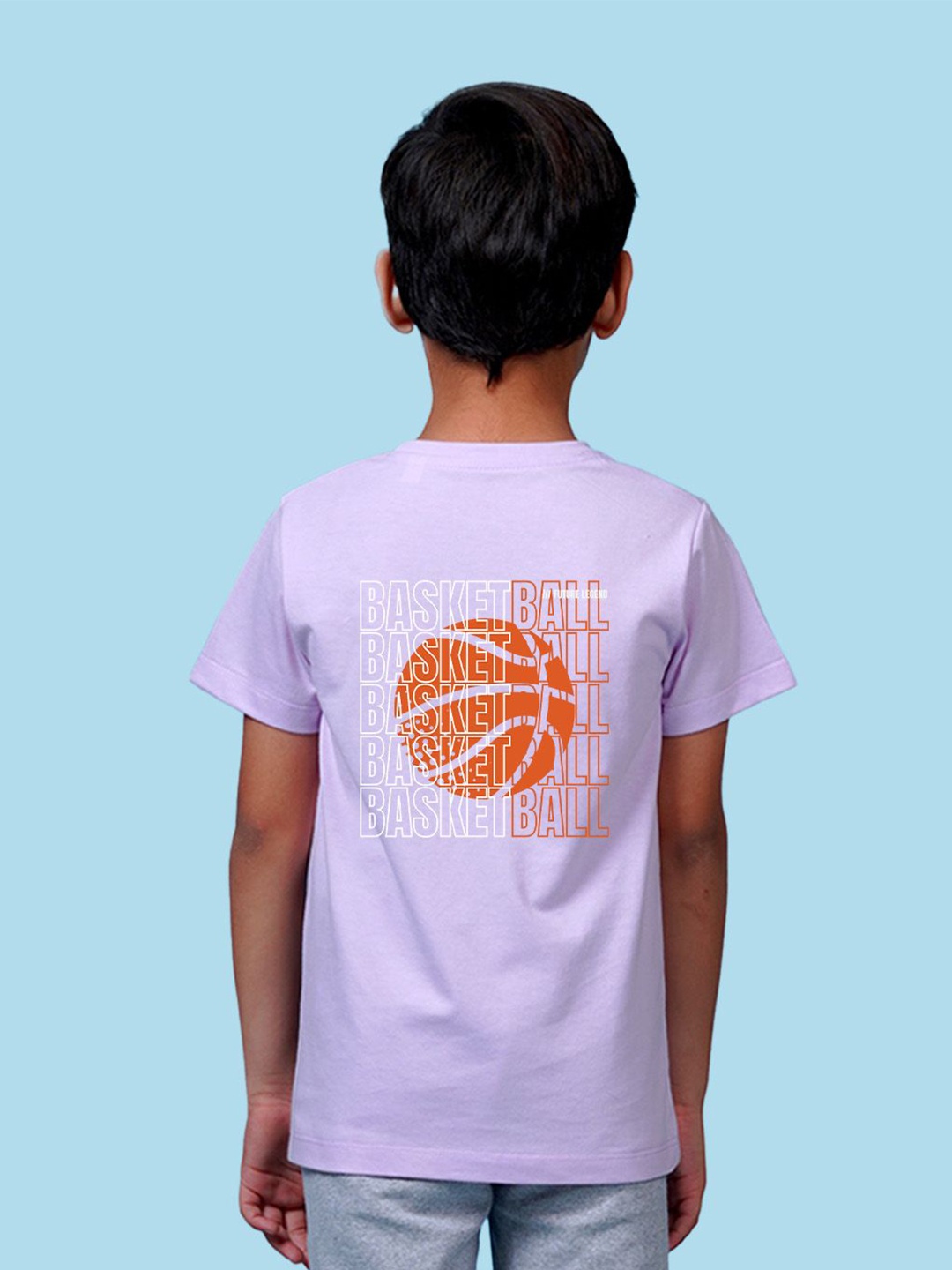 

NUSYL Boys Round Neck Typography Printed T-shirt, Purple