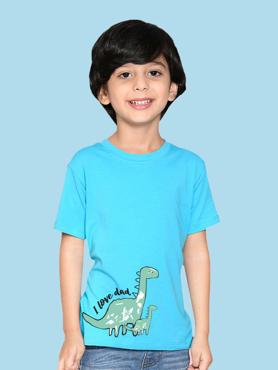 

NUSYL Boys Graphic Printed Round Neck T-shirt, Blue