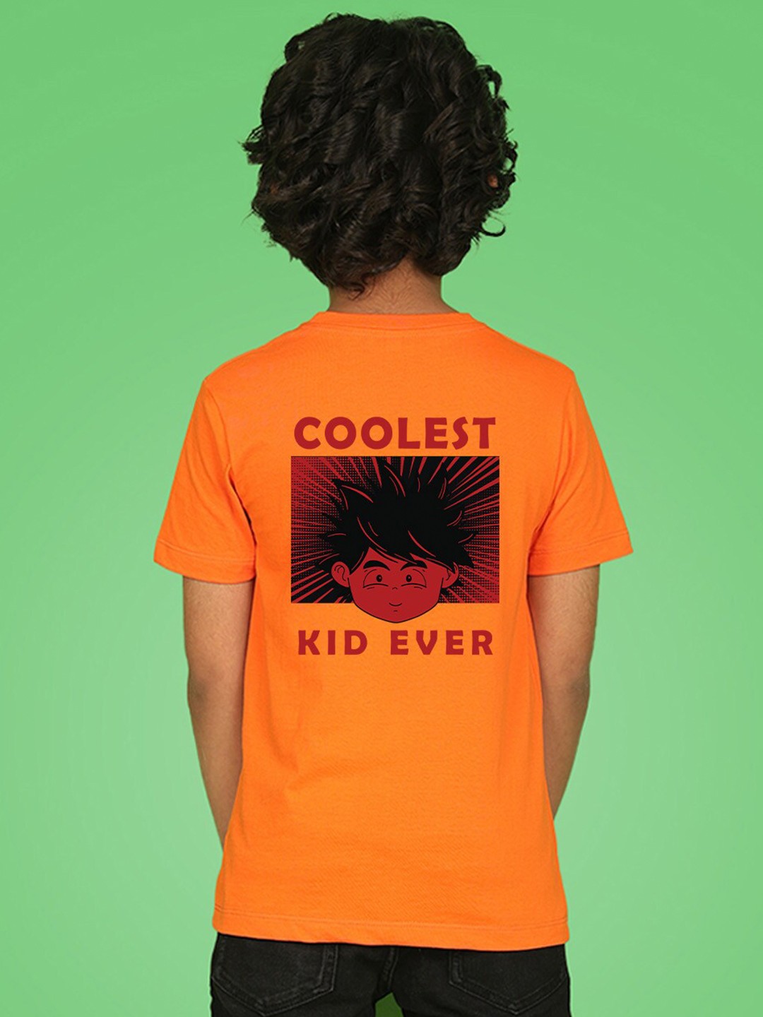 

NUSYL Boys Graphic Printed Round Neck T-shirt, Orange