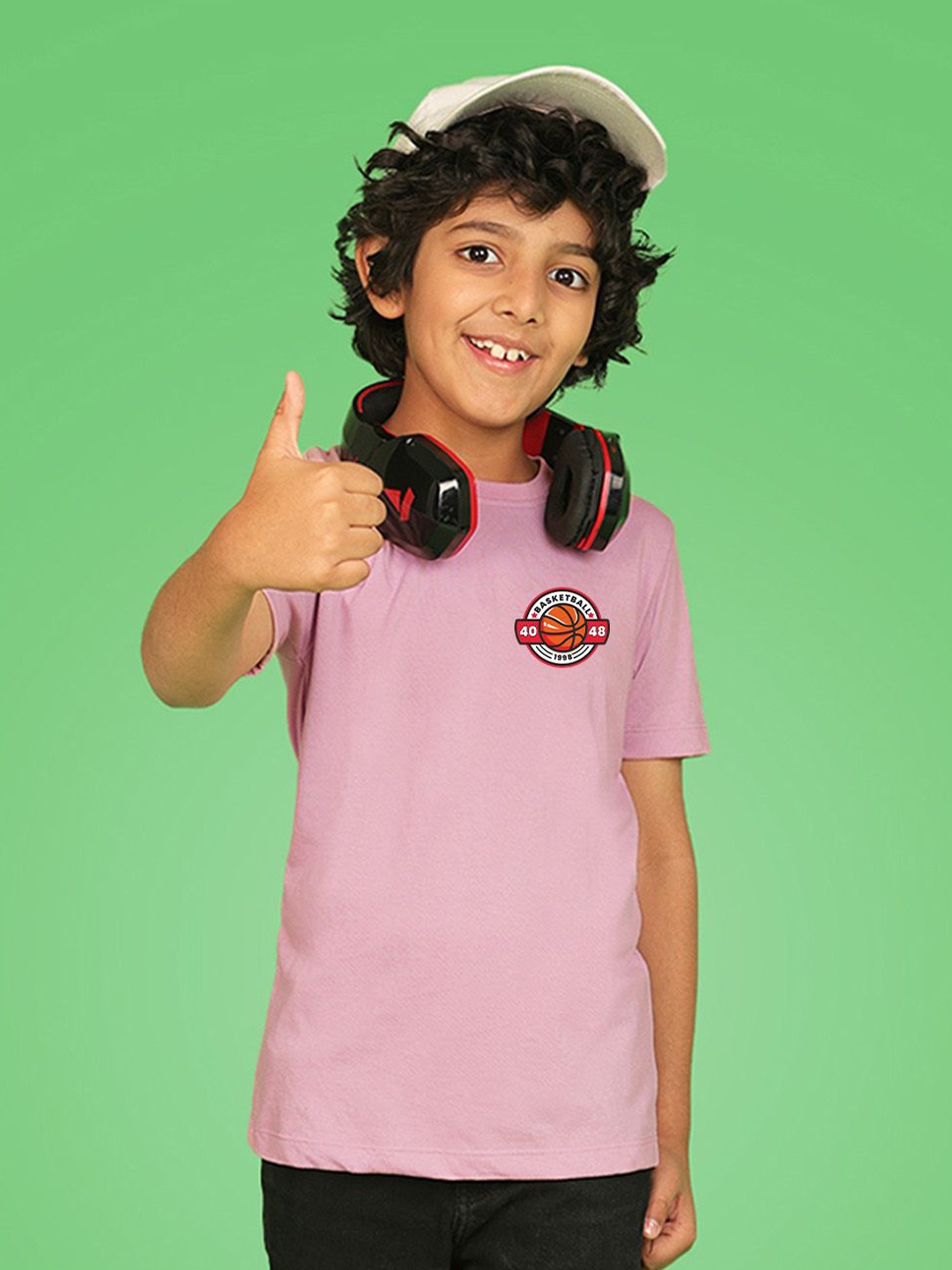 

NUSYL Boys Printed Round Neck T-shirt, Pink