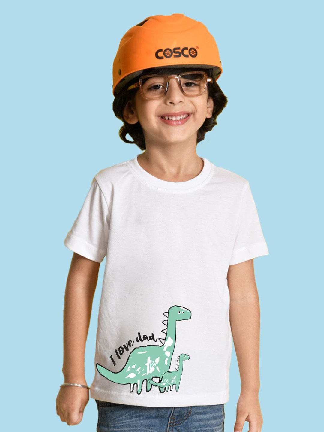

NUSYL Boys Graphic Printed Round Neck T-shirt, White