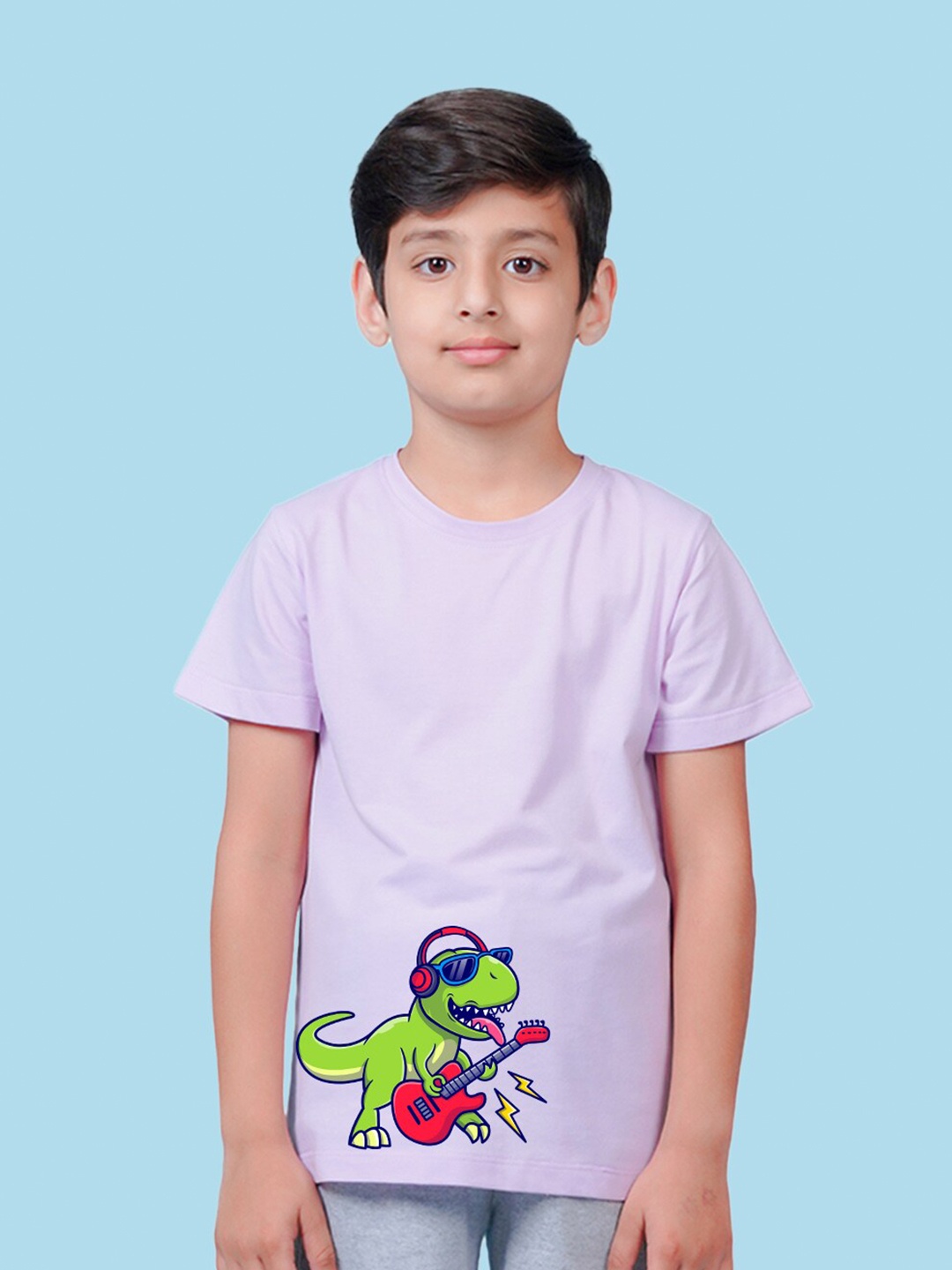 

NUSYL Boys Graphic Printed Round Neck T-shirt, Purple