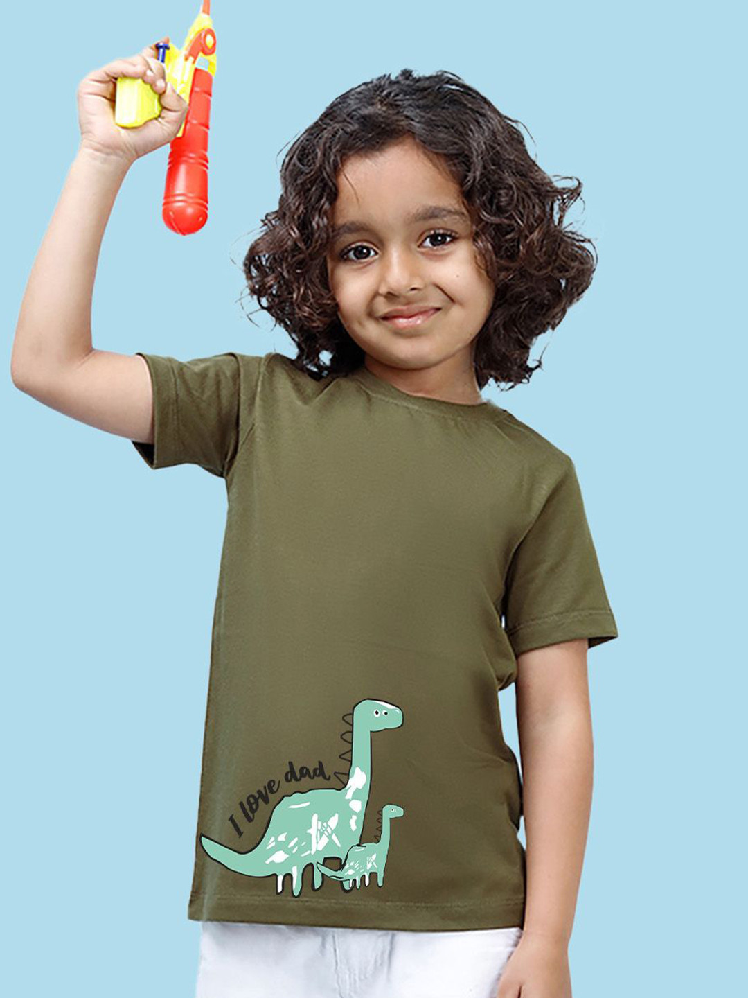 

NUSYL Boys Graphic Printed Round Neck T-shirt, Green