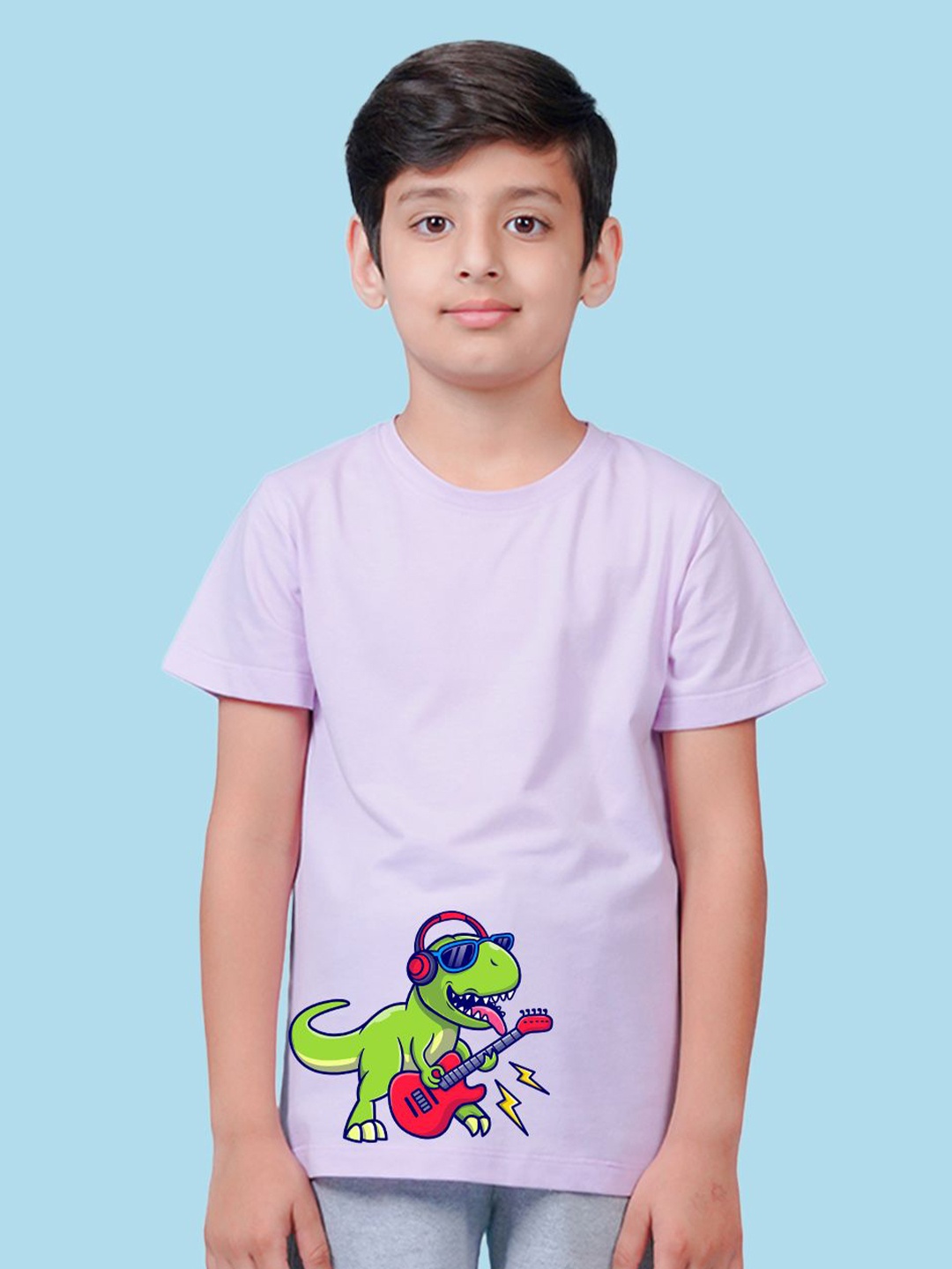 

NUSYL Boys Graphic Printed Round Neck T-shirt, Purple