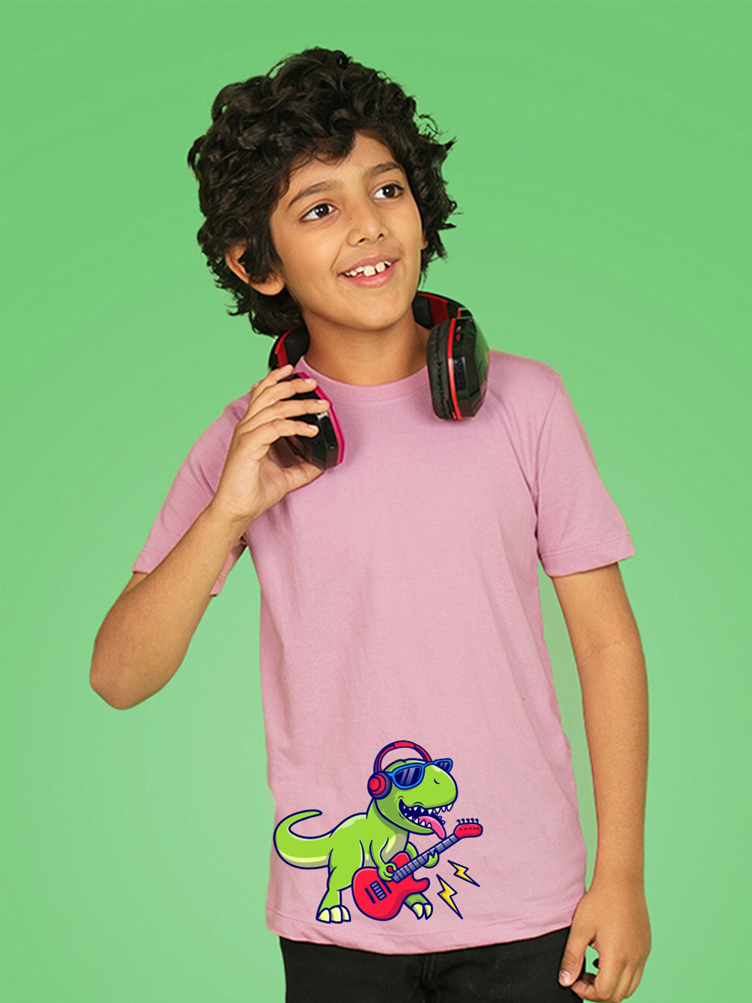 

NUSYL Boys Graphic Printed Round Neck T-shirt, Purple