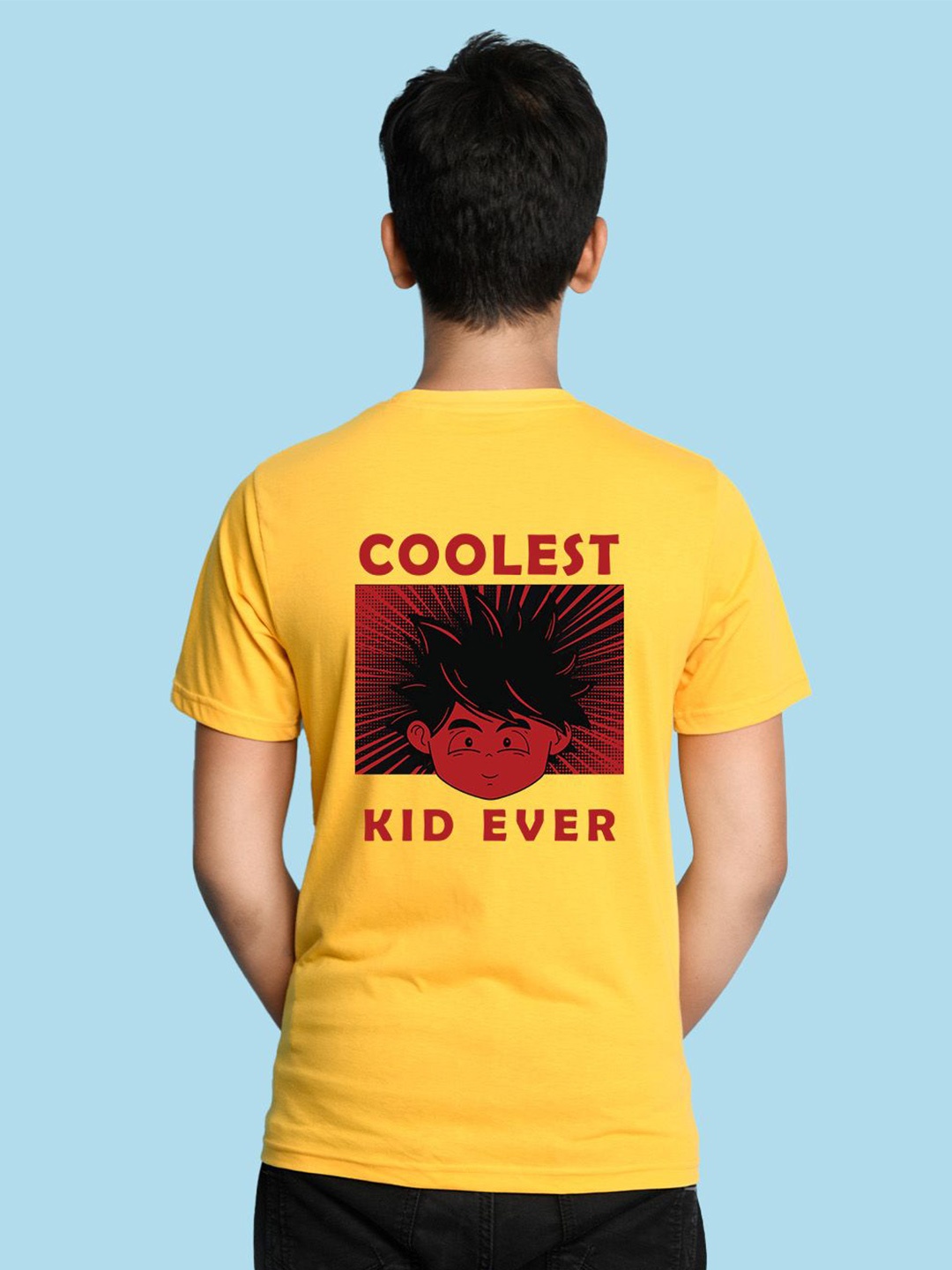 

NUSYL Boys Graphic Printed Round Neck Cotton T-shirt, Yellow