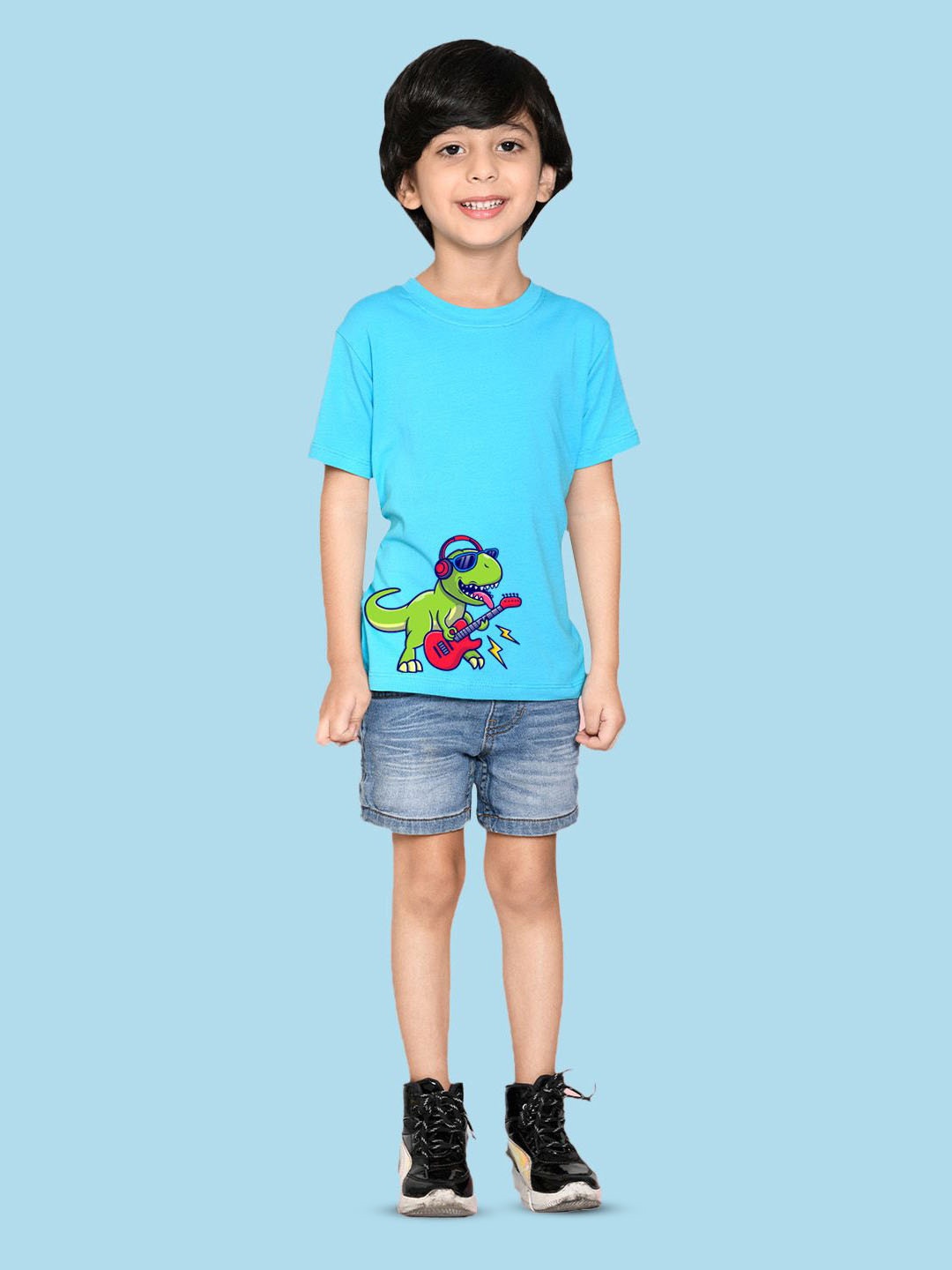 

NUSYL Boys Graphic Printed Round Neck T-shirt, Blue