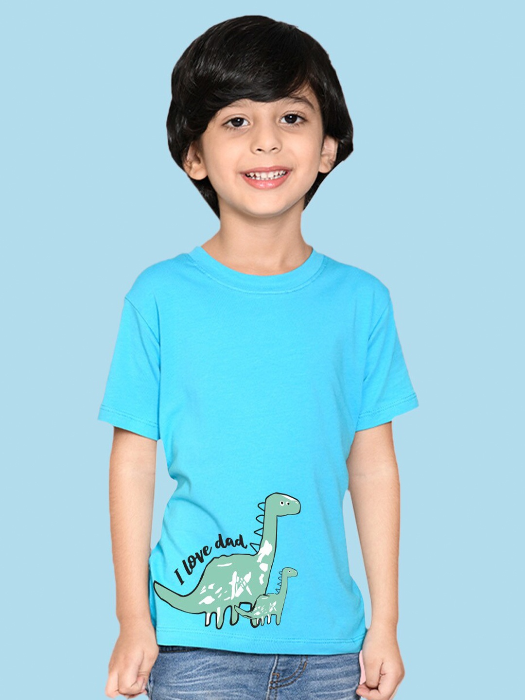 

NUSYL Boys Typography Printed Round Neck T-shirt, Blue