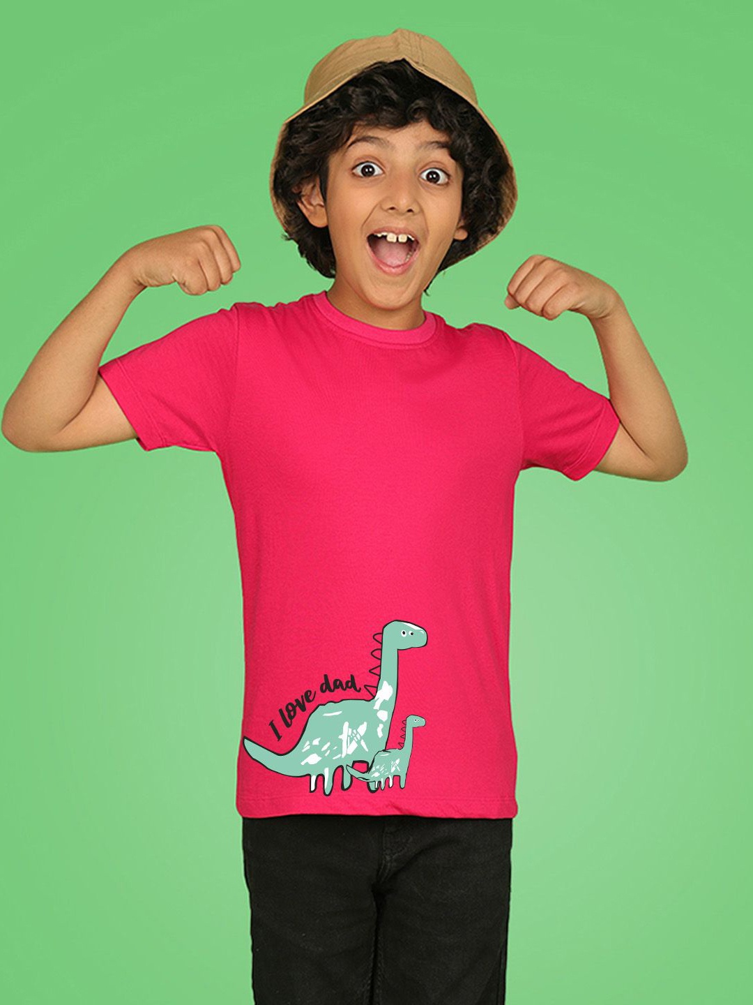 

NUSYL Boys Graphic Printed Round Neck T-shirt, Pink