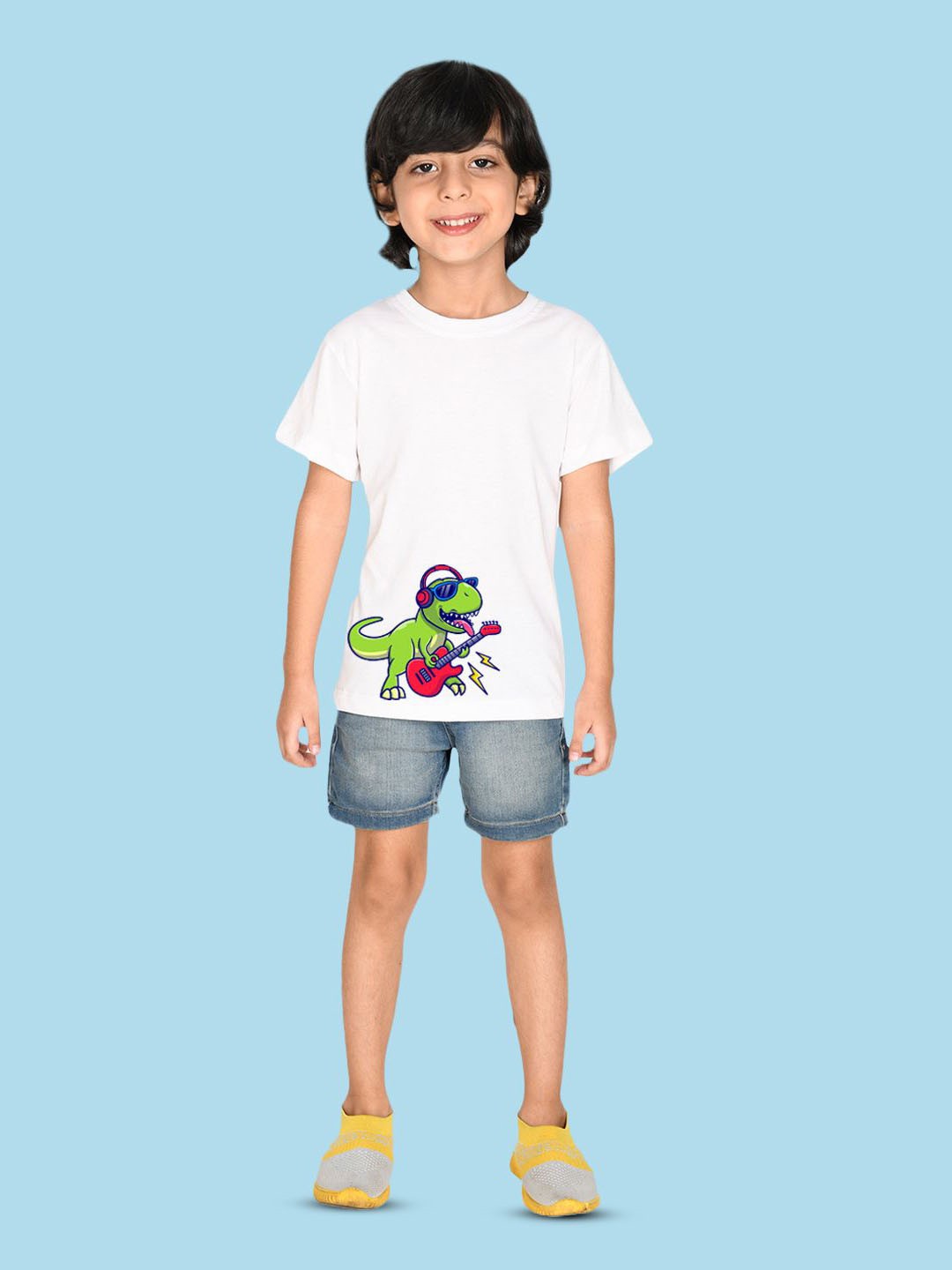

NUSYL Boys Graphic Print Round Neck T-shirt, White