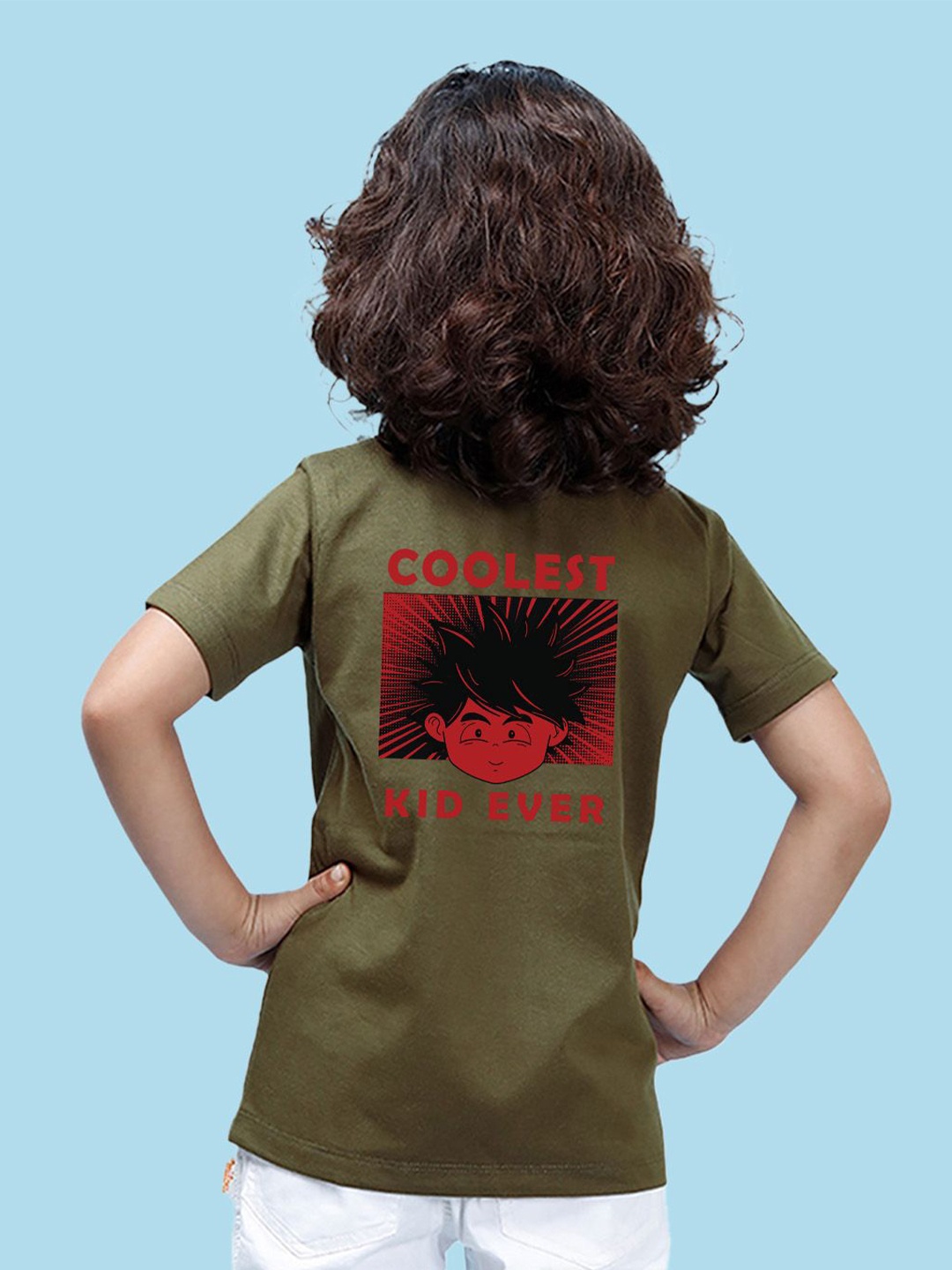 

NUSYL Boys Graphic Print Round Neck T-shirt, Olive