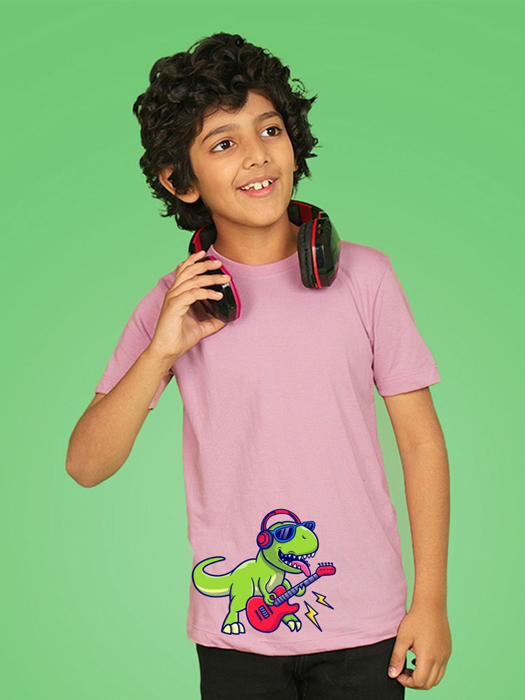 

NUSYL Boys Graphic Printed Round Neck T-shirt, Pink
