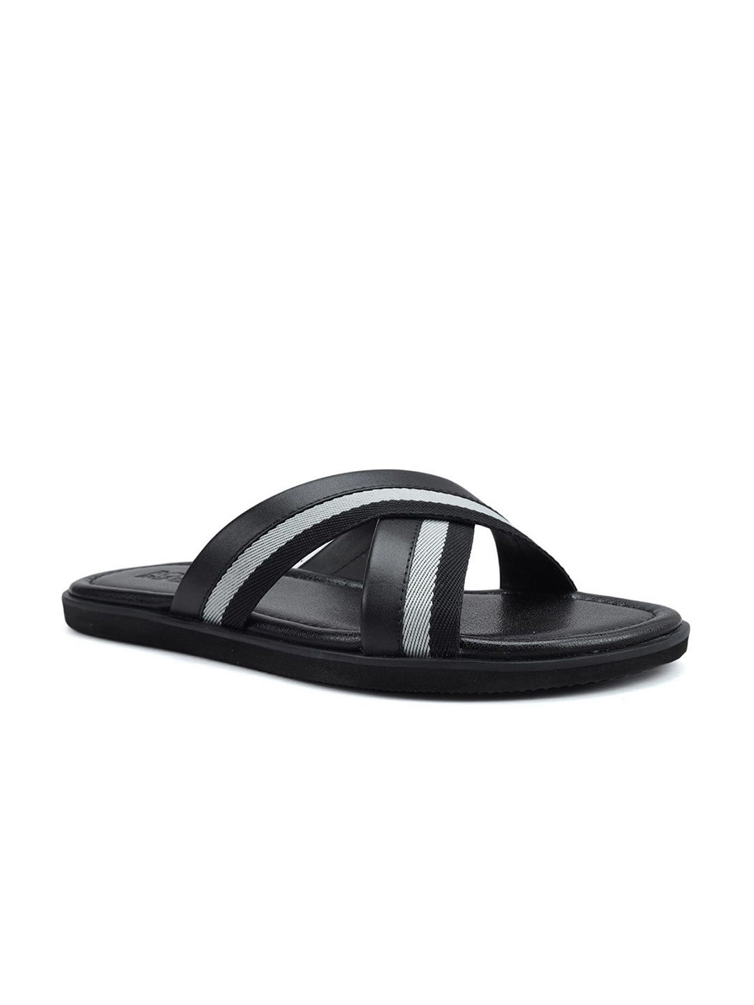 

ROSSO BRUNELLO Men Leather Comfort Sandals, Black