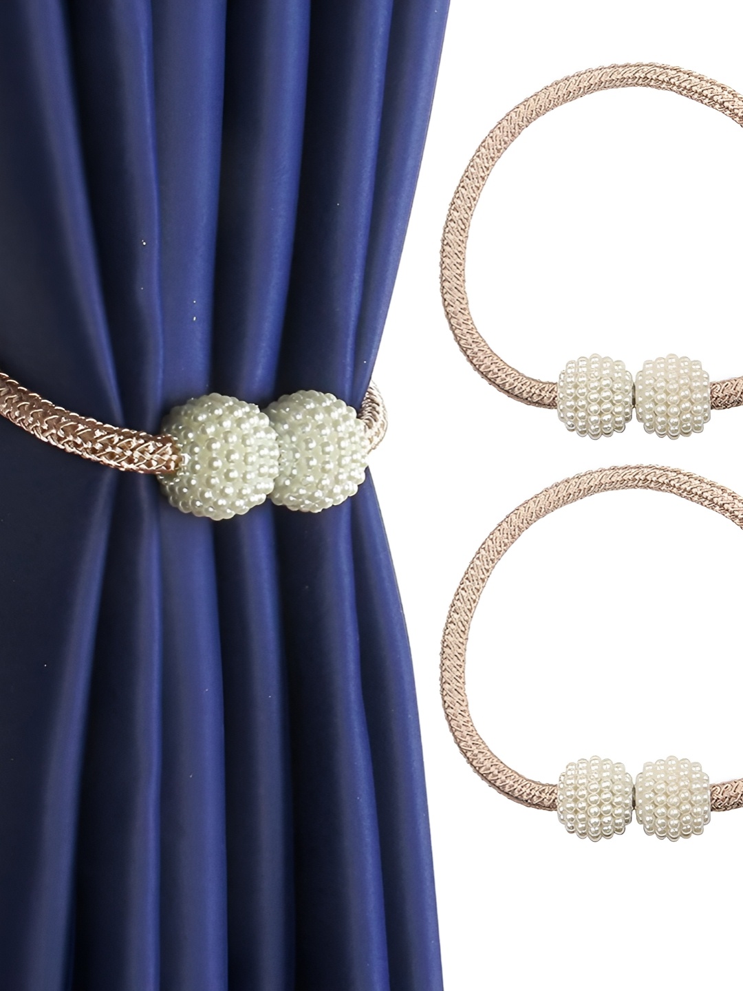 

HomeCloud Beige Metal Curtain Tie Backs