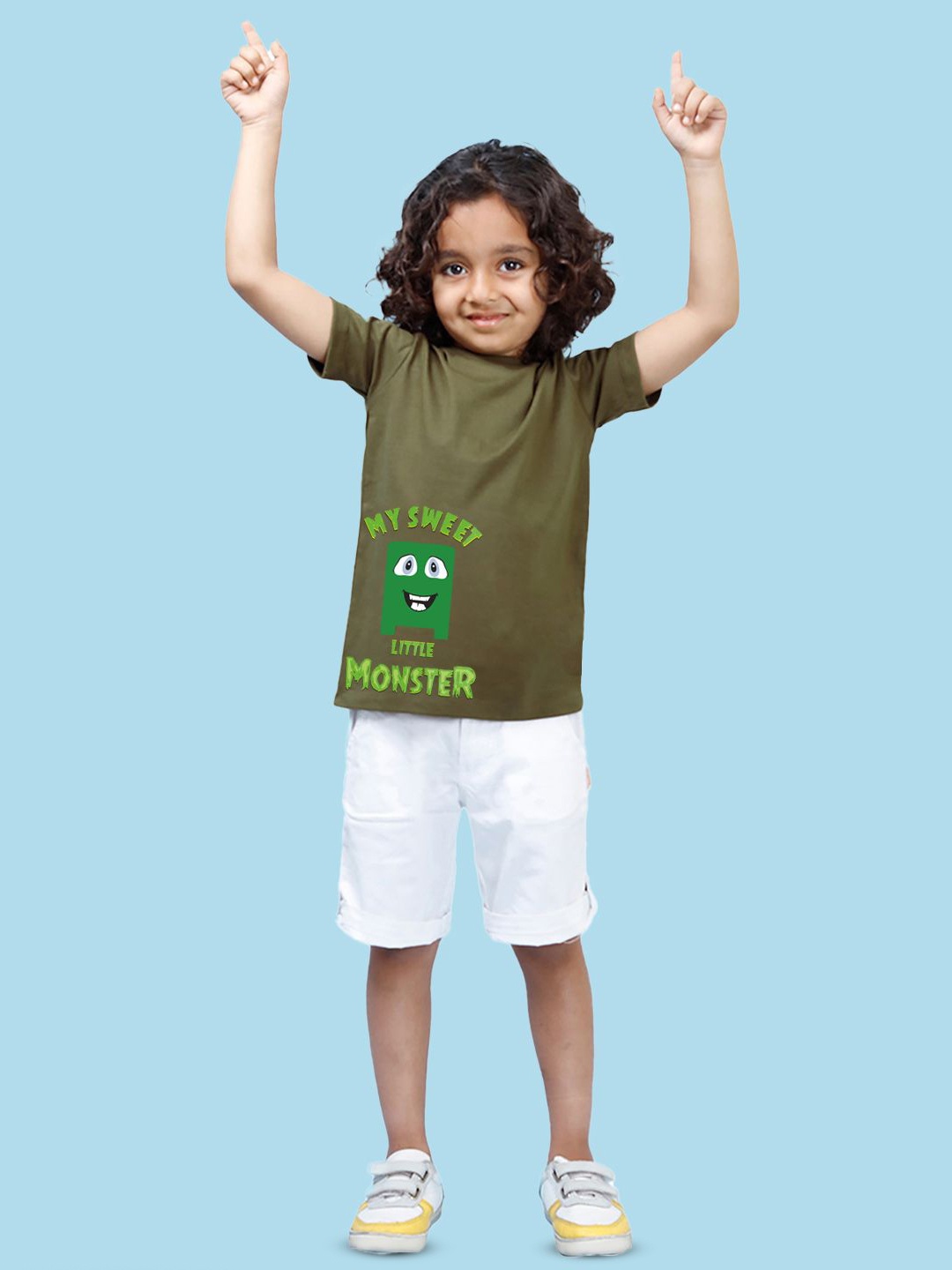 

NUSYL Boys Graphic Printed Placement Round Neck T-shirt, Green