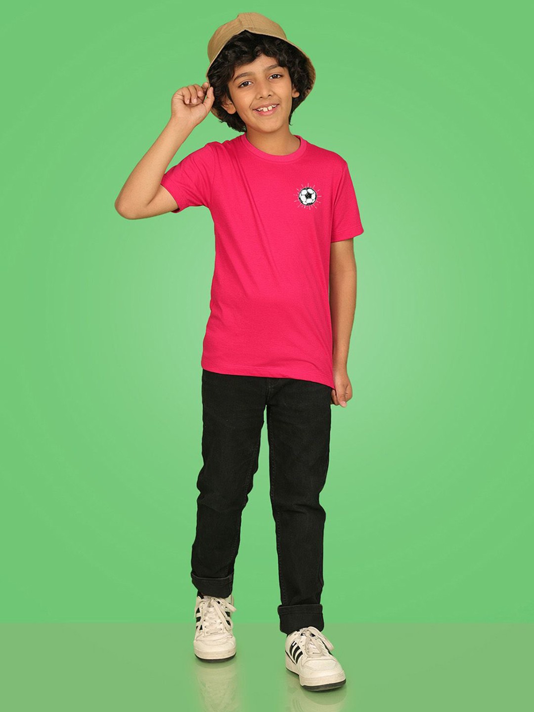 

NUSYL Boys Typography Printed Round Neck T-shirt, Pink