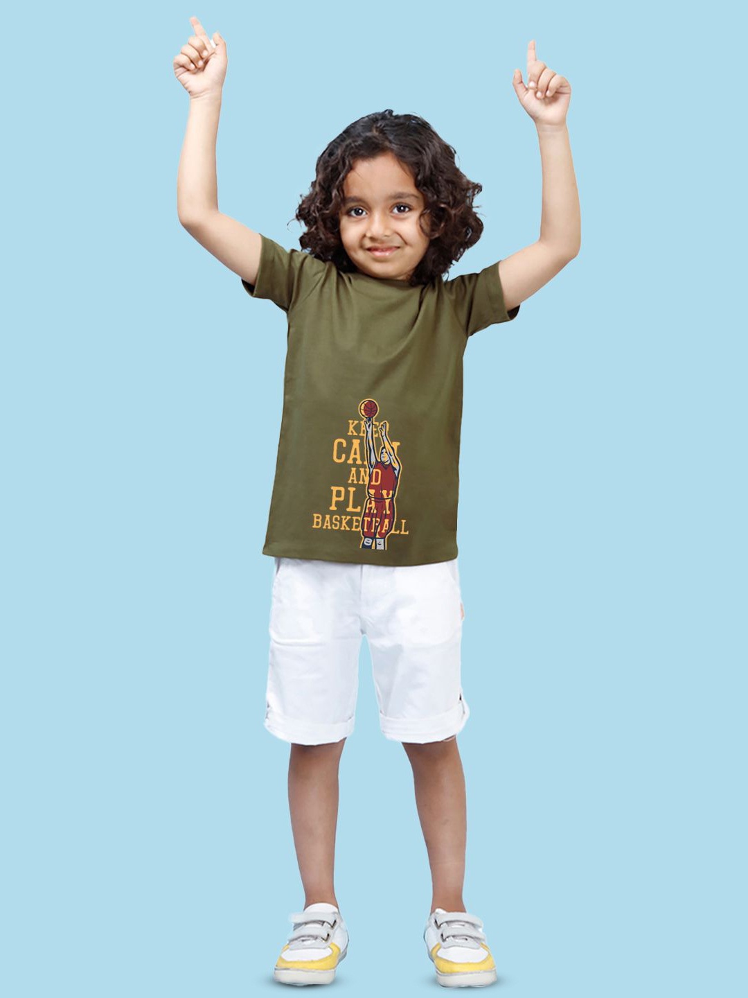 

NUSYL Boys Typography Printed Round Neck T-shirt, Green