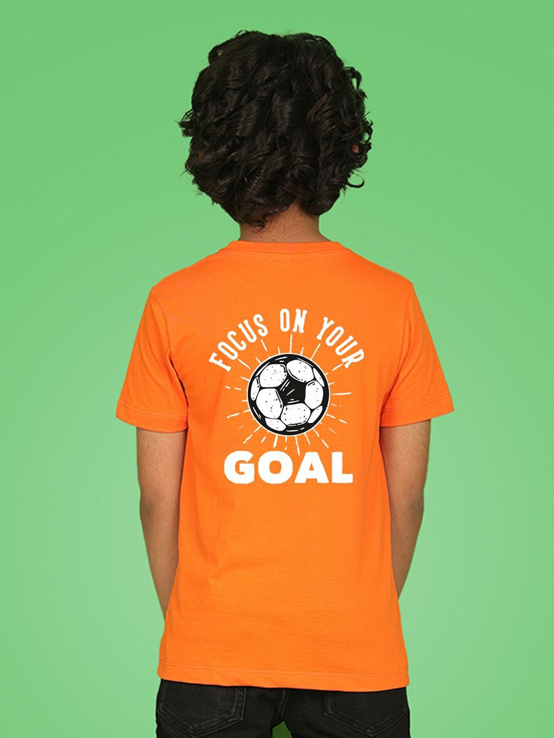 

NUSYL Boys Typography Printed Round Neck T-shirt, Orange