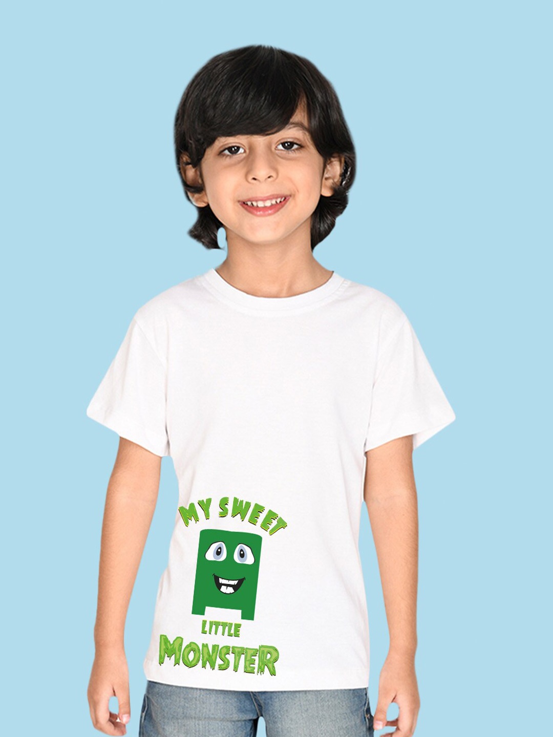 

NUSYL Boys V-Neck Applique T-shirt, White