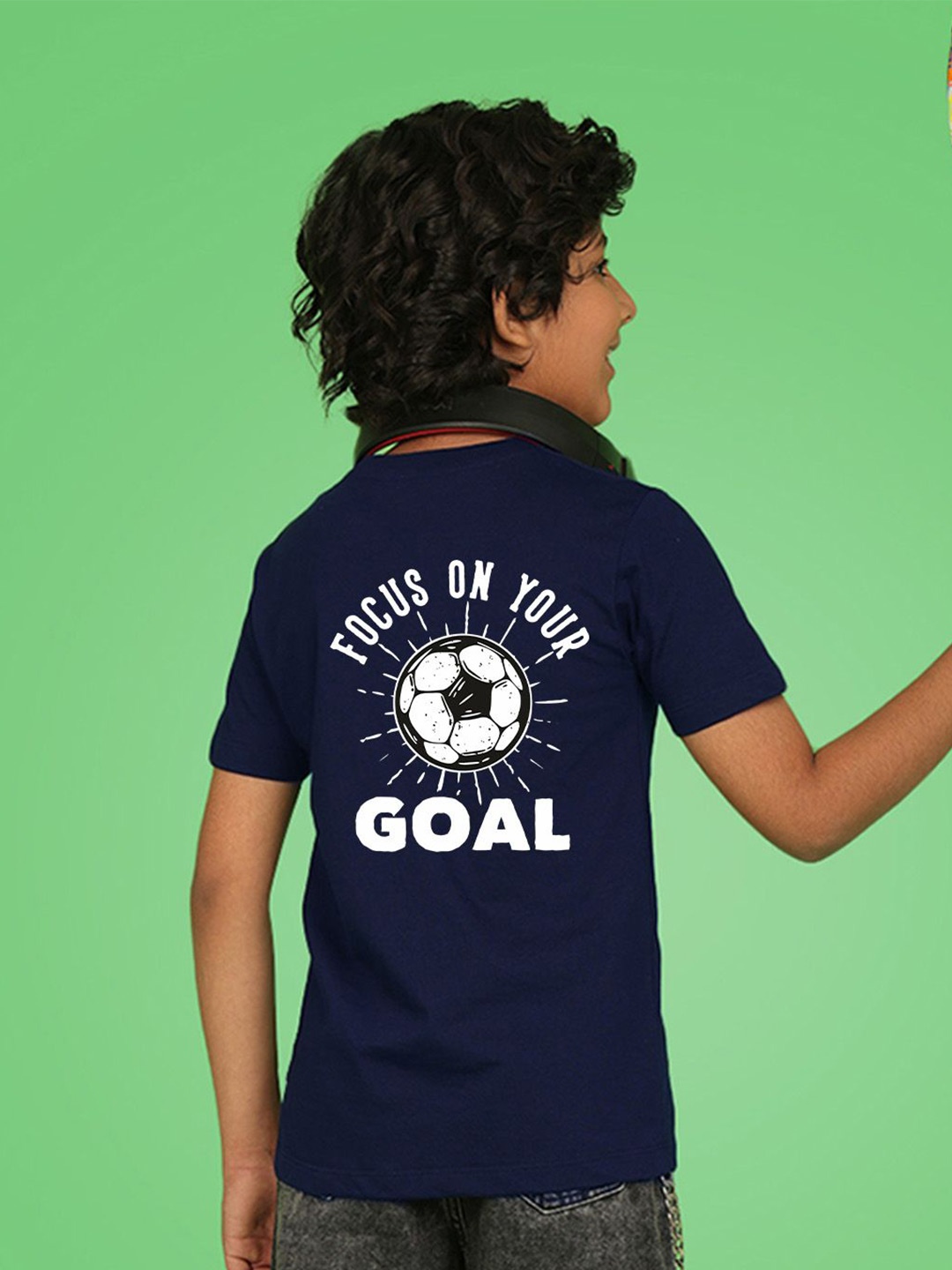 

NUSYL Boys Graphic Printed Round Neck T-shirt, Blue