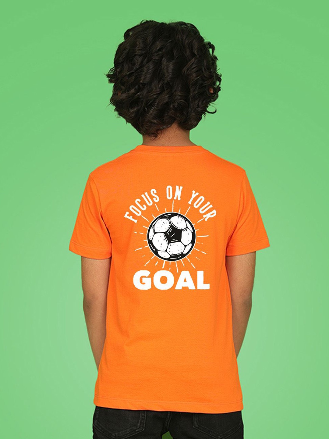 

NUSYL Boys Graphic Printed Round Neck T-shirt, Orange