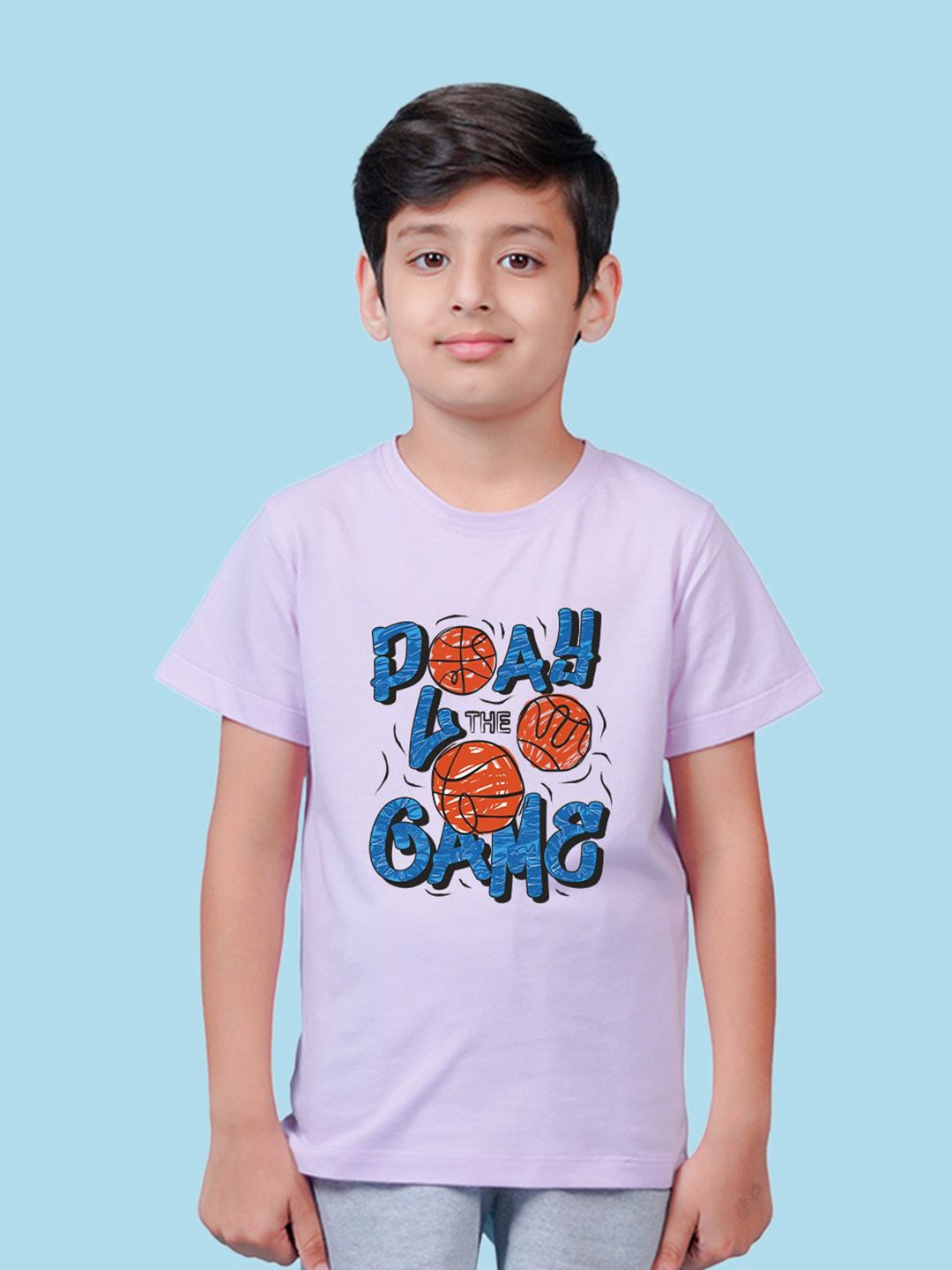 

NUSYL Boys Graphic Printed Round Neck T-shirt, Purple