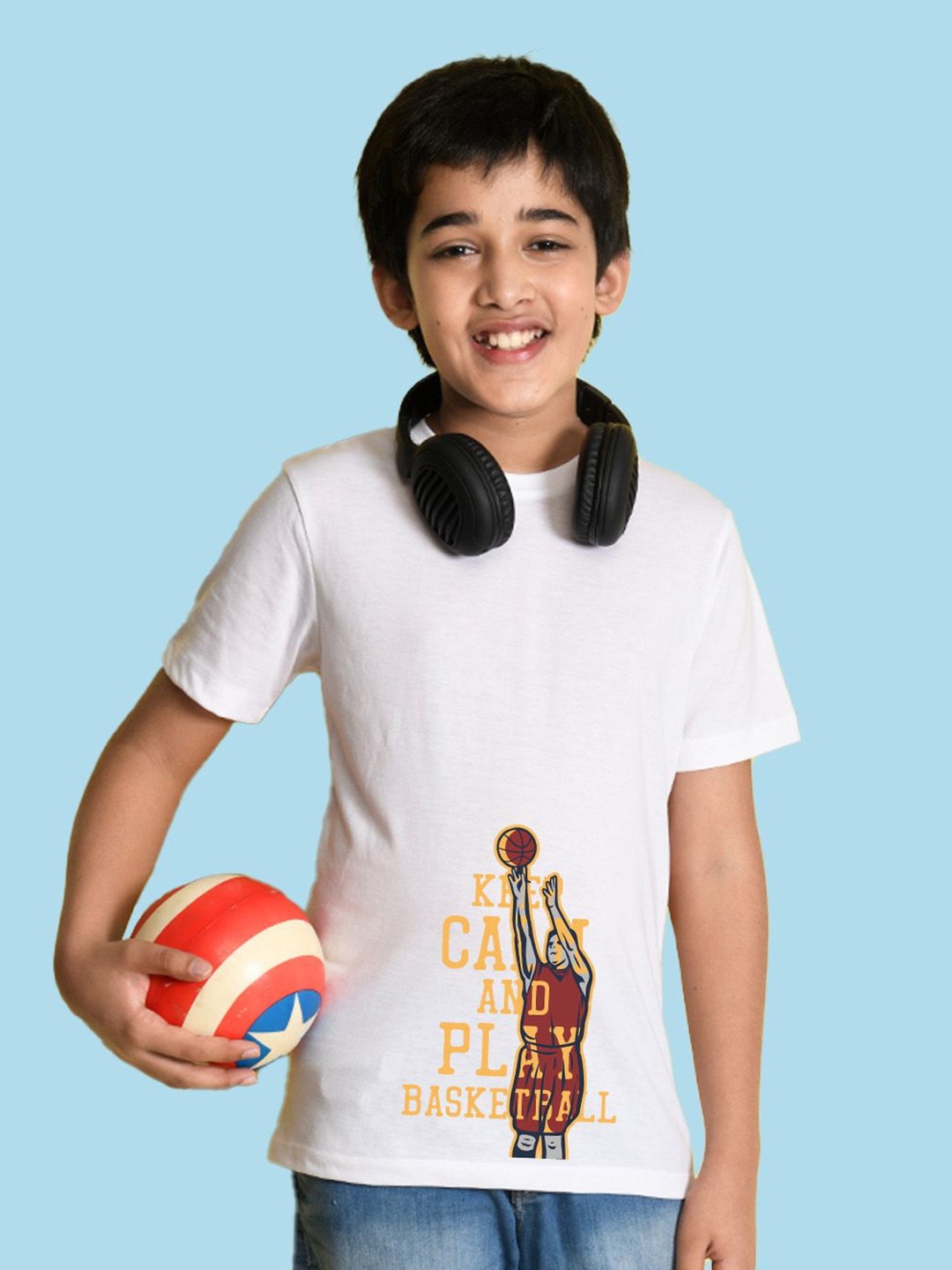 

NUSYL Boys Typography Printed Round Neck T-shirt, White