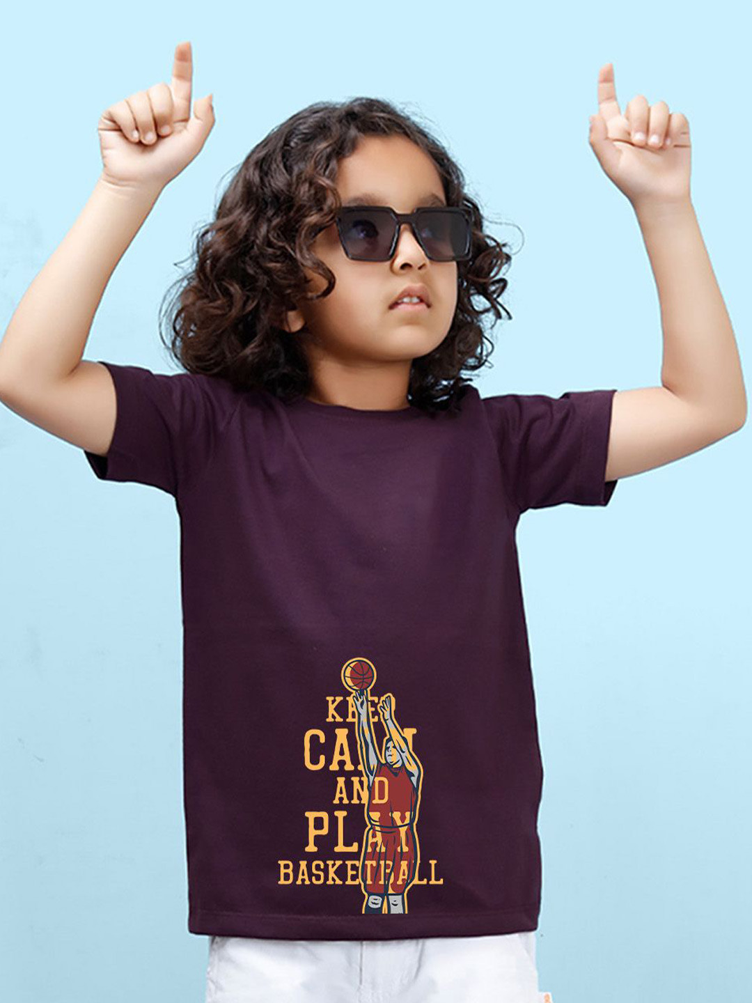 

NUSYL Boys Typography Printed Round Neck T-shirt, Maroon