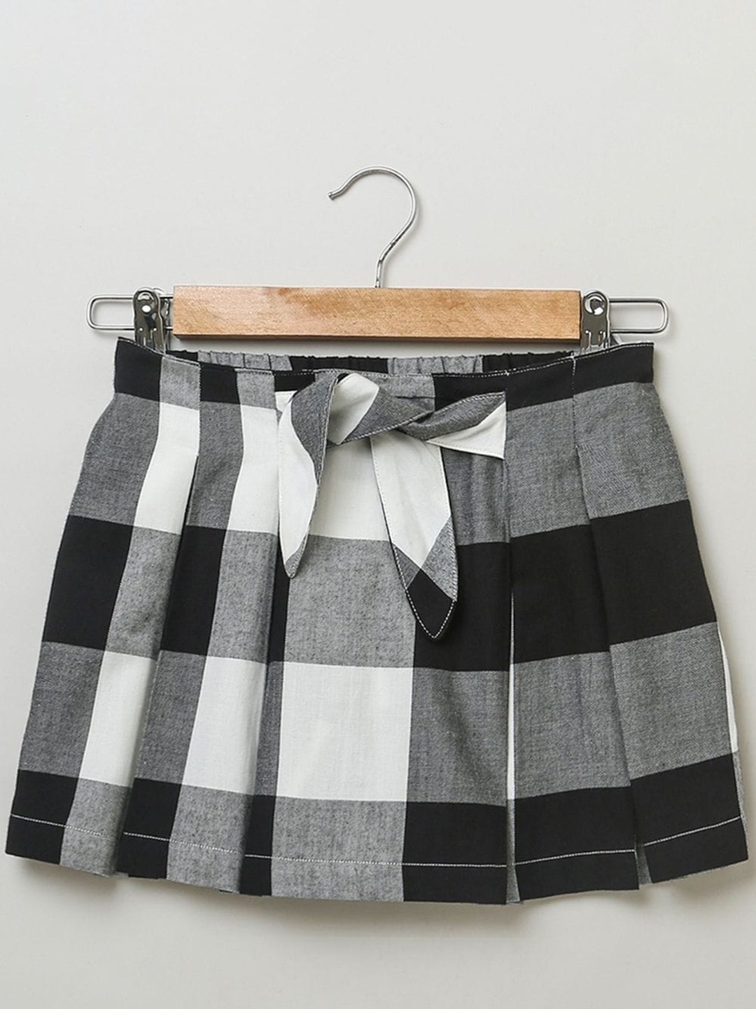 

Sweetlime By AS Girls Checked Knee Length Skorts, Black