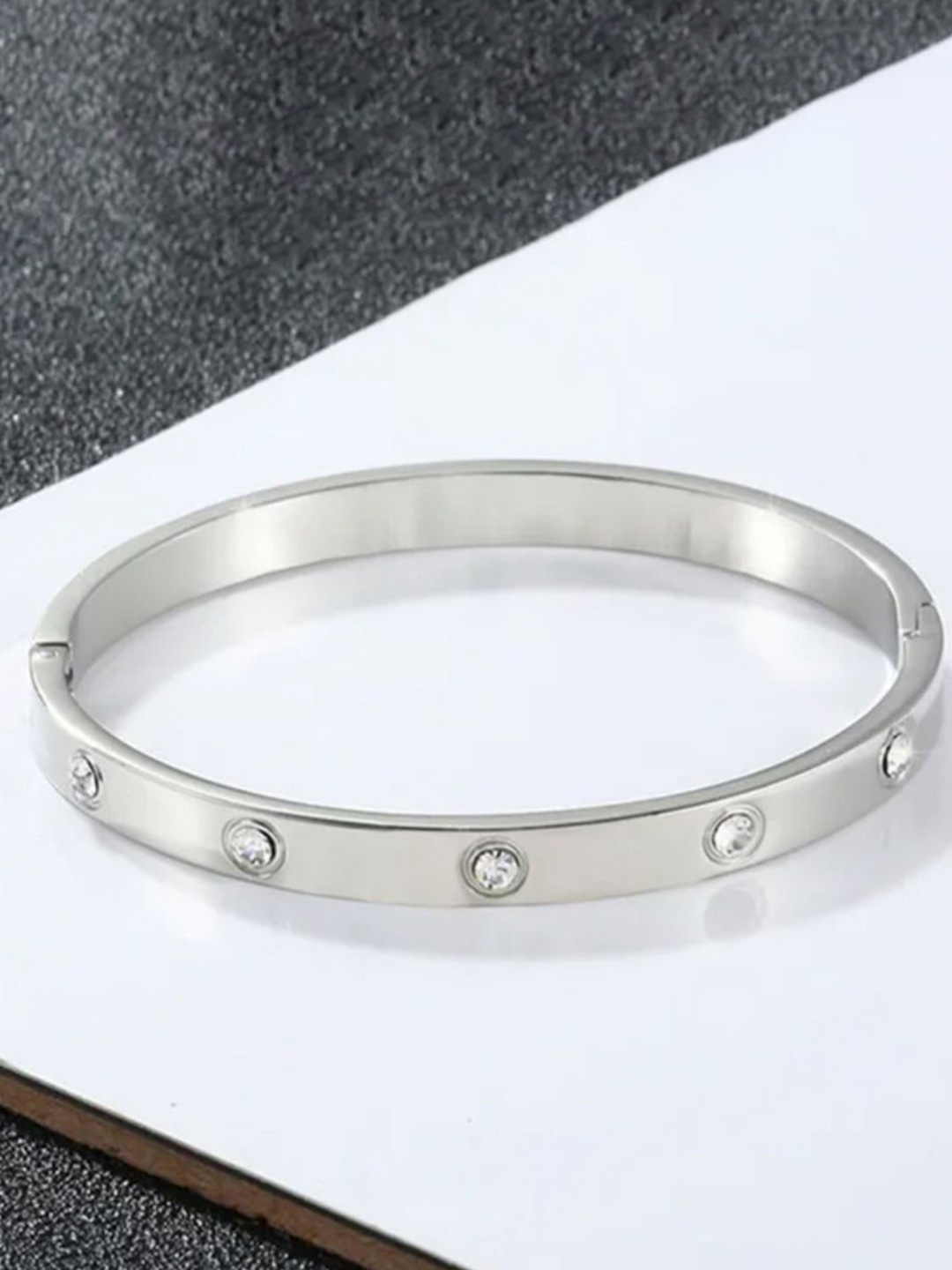 

SALTY Cartier Stainless Steel Kada Bracelet, Silver