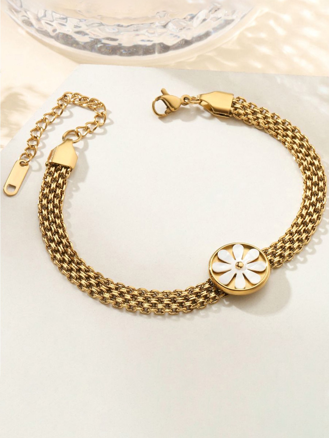 

SALTY Quaint Flora Stainless Steel Wraparound Bracelet, Gold