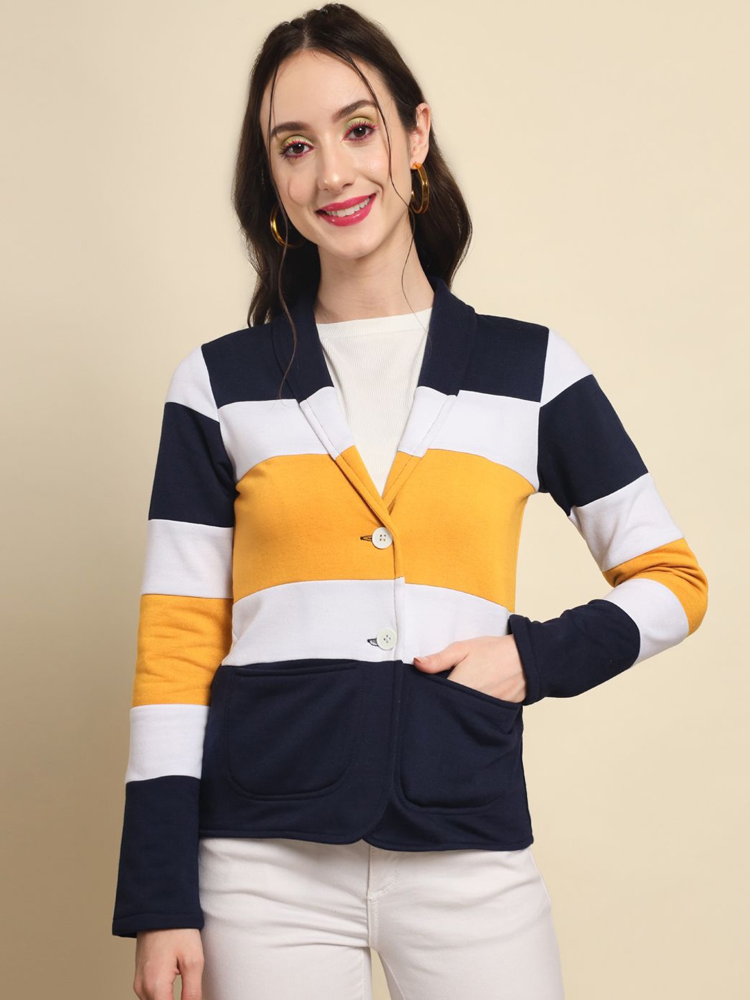 

TANDUL womens Casual Blazer, Yellow