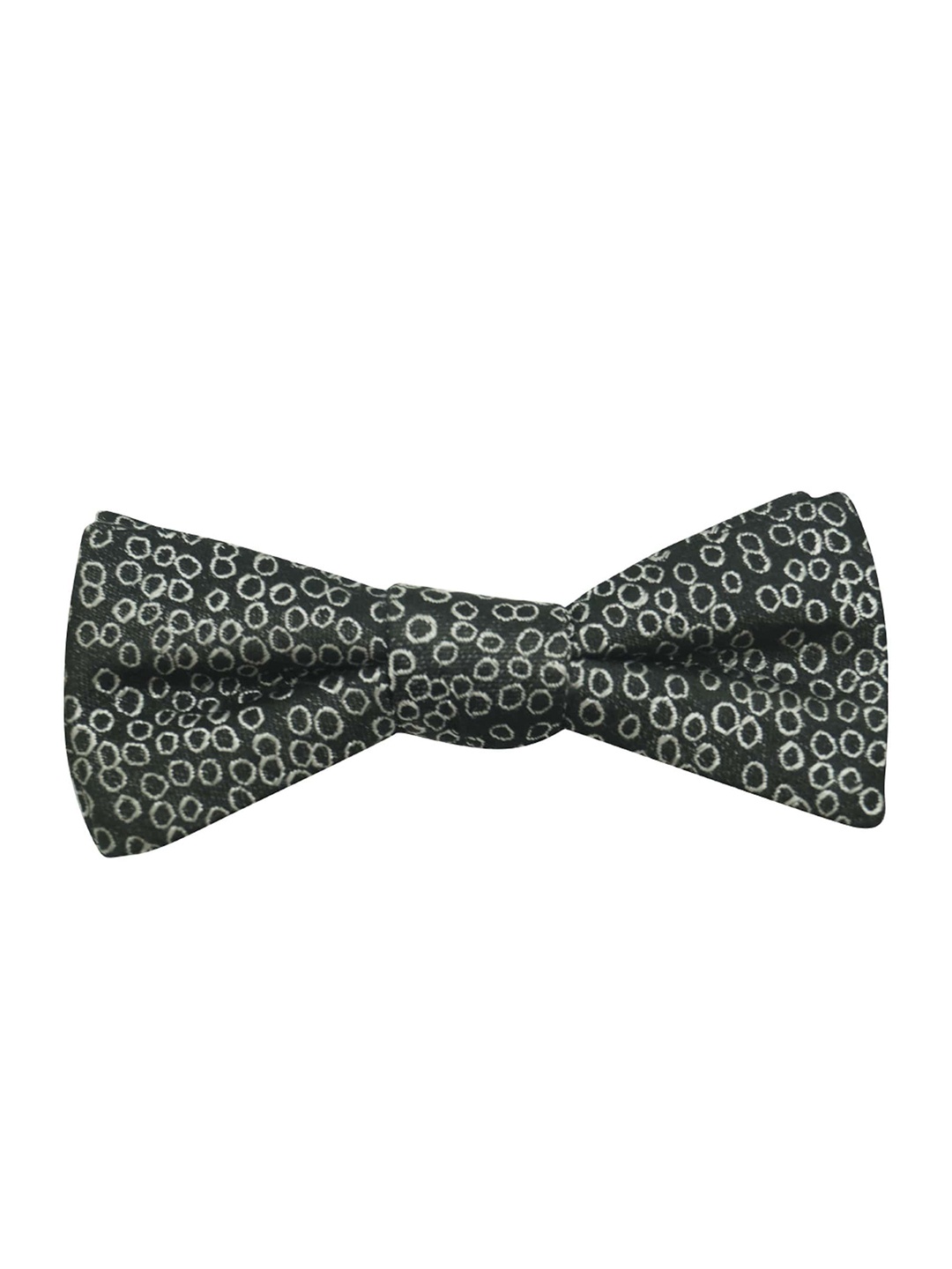 

The Tie Hub Men Printed Silk Bow Tie, Black