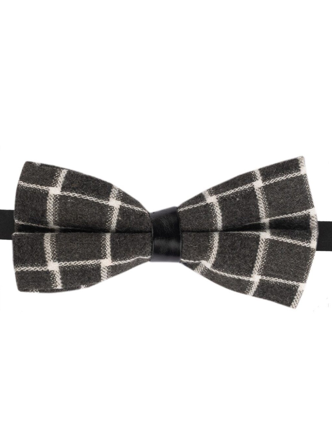 

The Tie Hub Men Checked Woollen Bow Tie, Grey