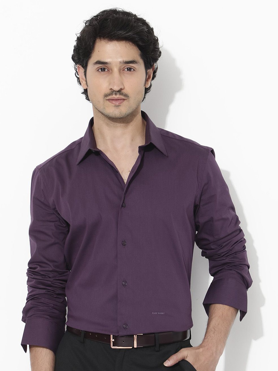 

RARE RABBIT Men Bendict Regular Fit Opaque Shirt, Purple