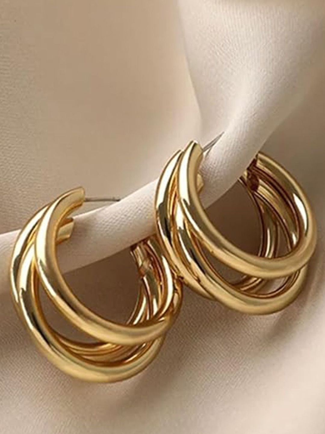 

Xivir Women Contemporary Hoop Earrings, Gold