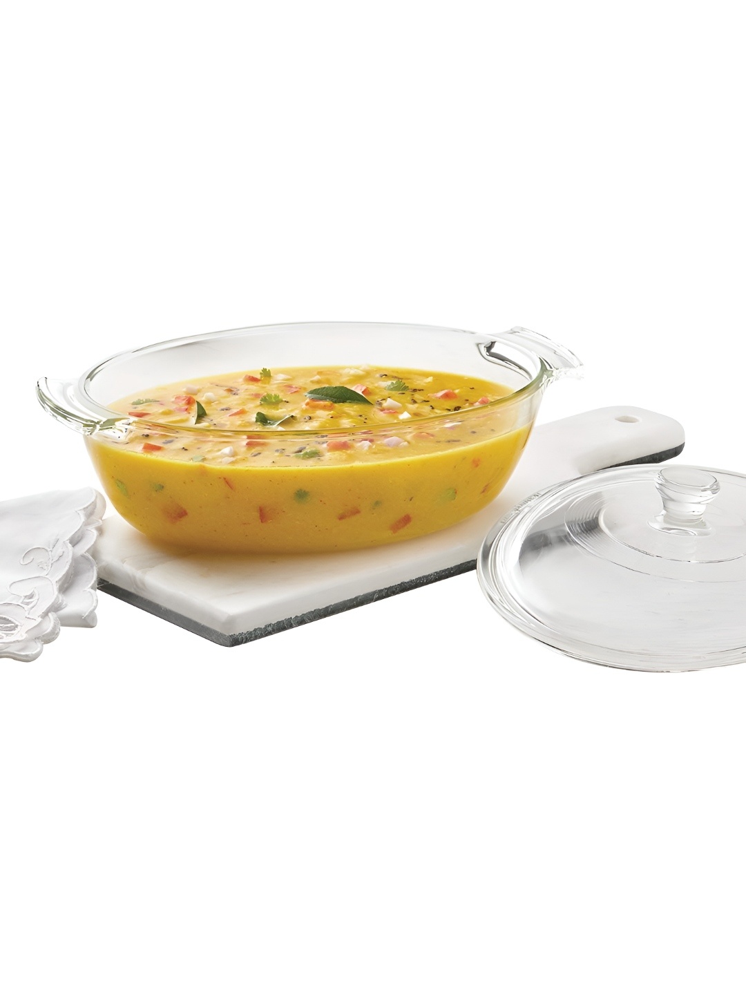 

BOROSIL Transparent Glass Serving Casserole With Glass Lid 1.3 L