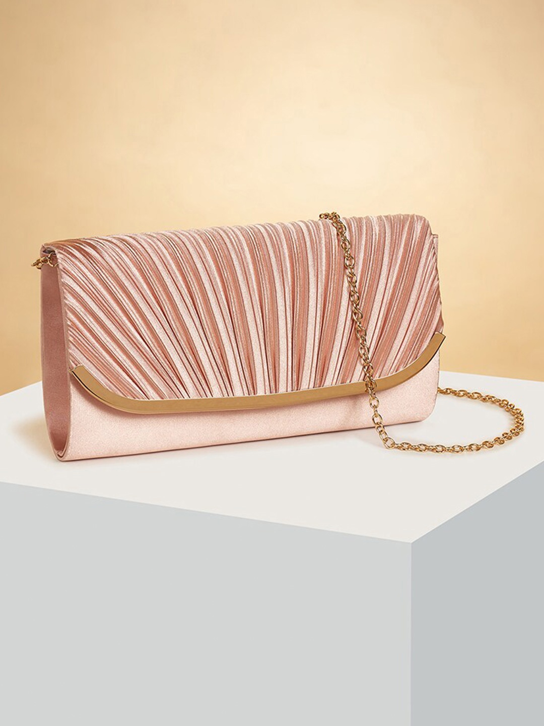 

Forever Glam by Pantaloons Textured Envelope Clutch, Pink