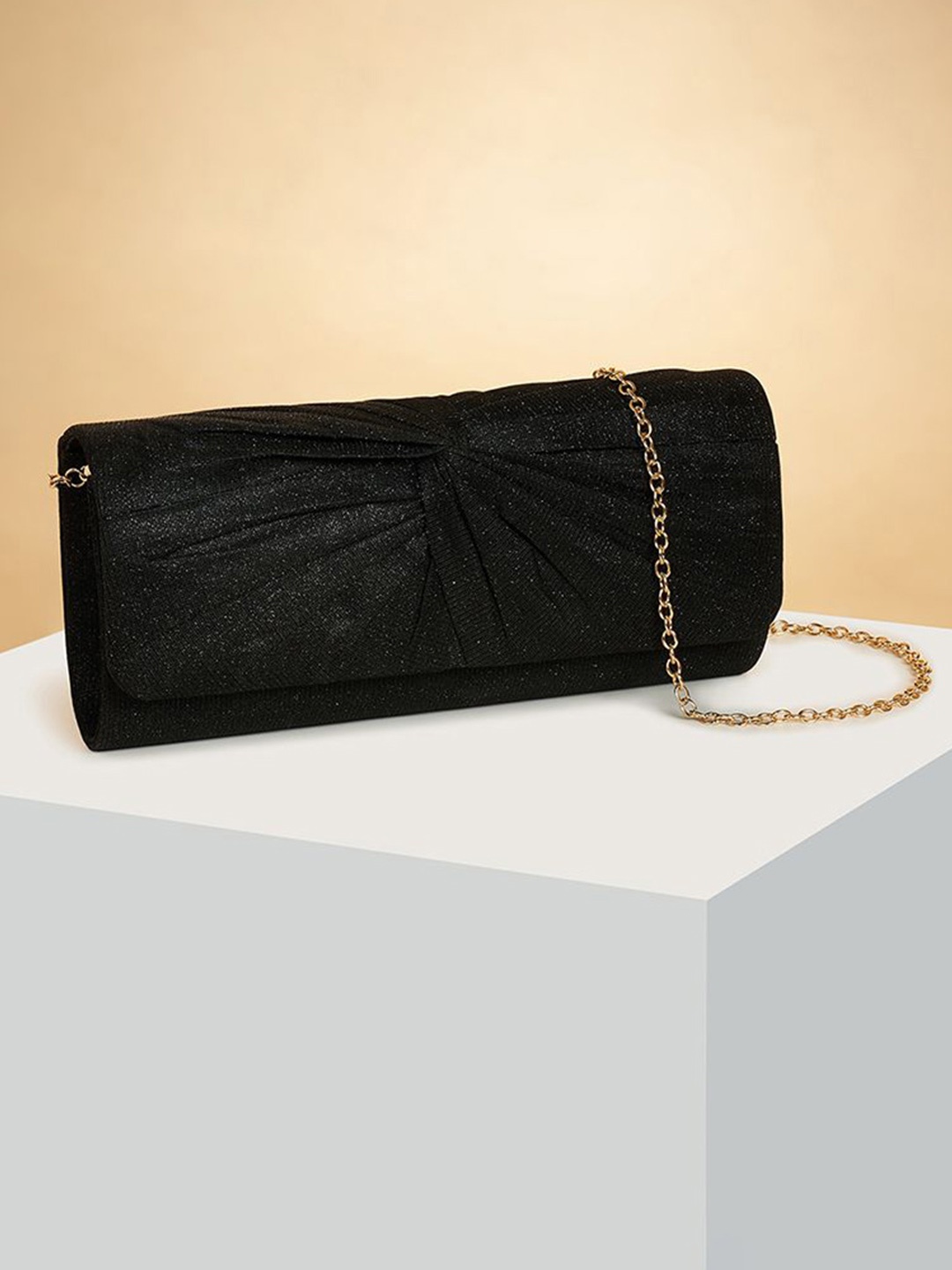 

Forever Glam by Pantaloons Textured Box Clutch, Black