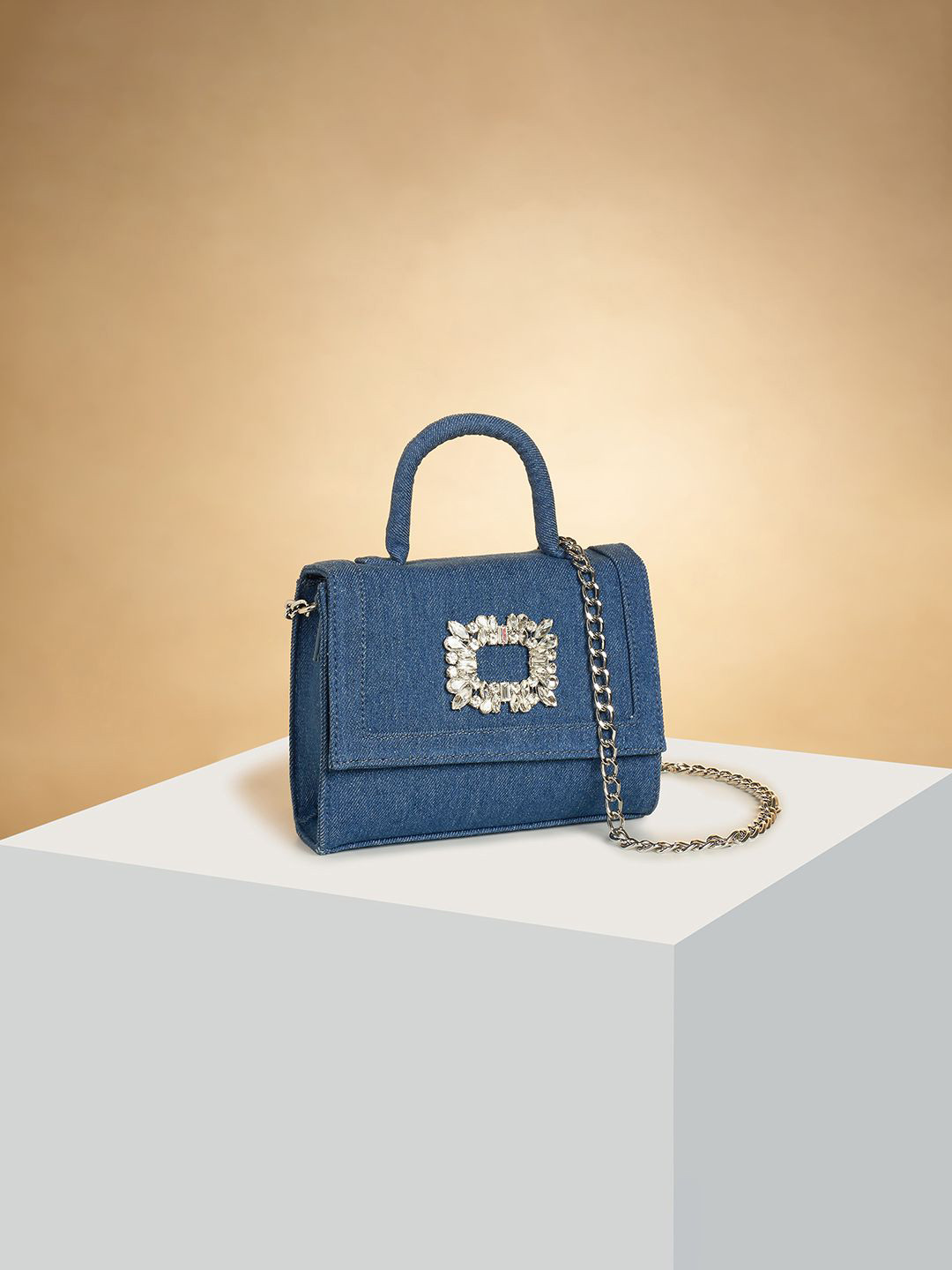 

Forever Glam by Pantaloons Women PU Structured Handheld Bag, Blue