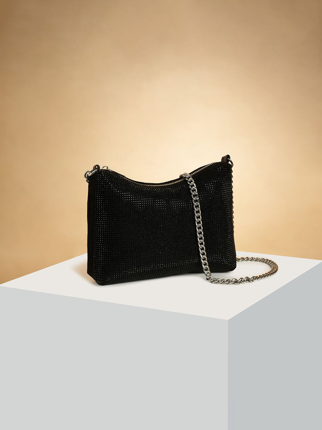 

Forever Glam by Pantaloons Women's Oversized Structured Sling Bag, Black