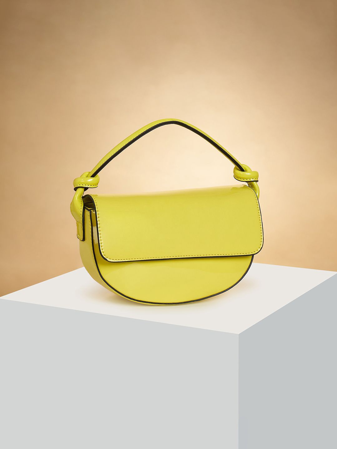 

Forever Glam by Pantaloons Women's PU Structured Hobo Bag, Lime green