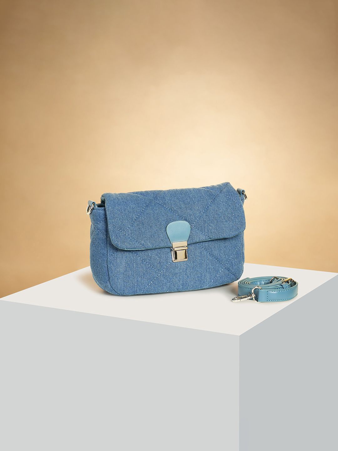 

Forever Glam by Pantaloons Structured Sling Bag, Blue