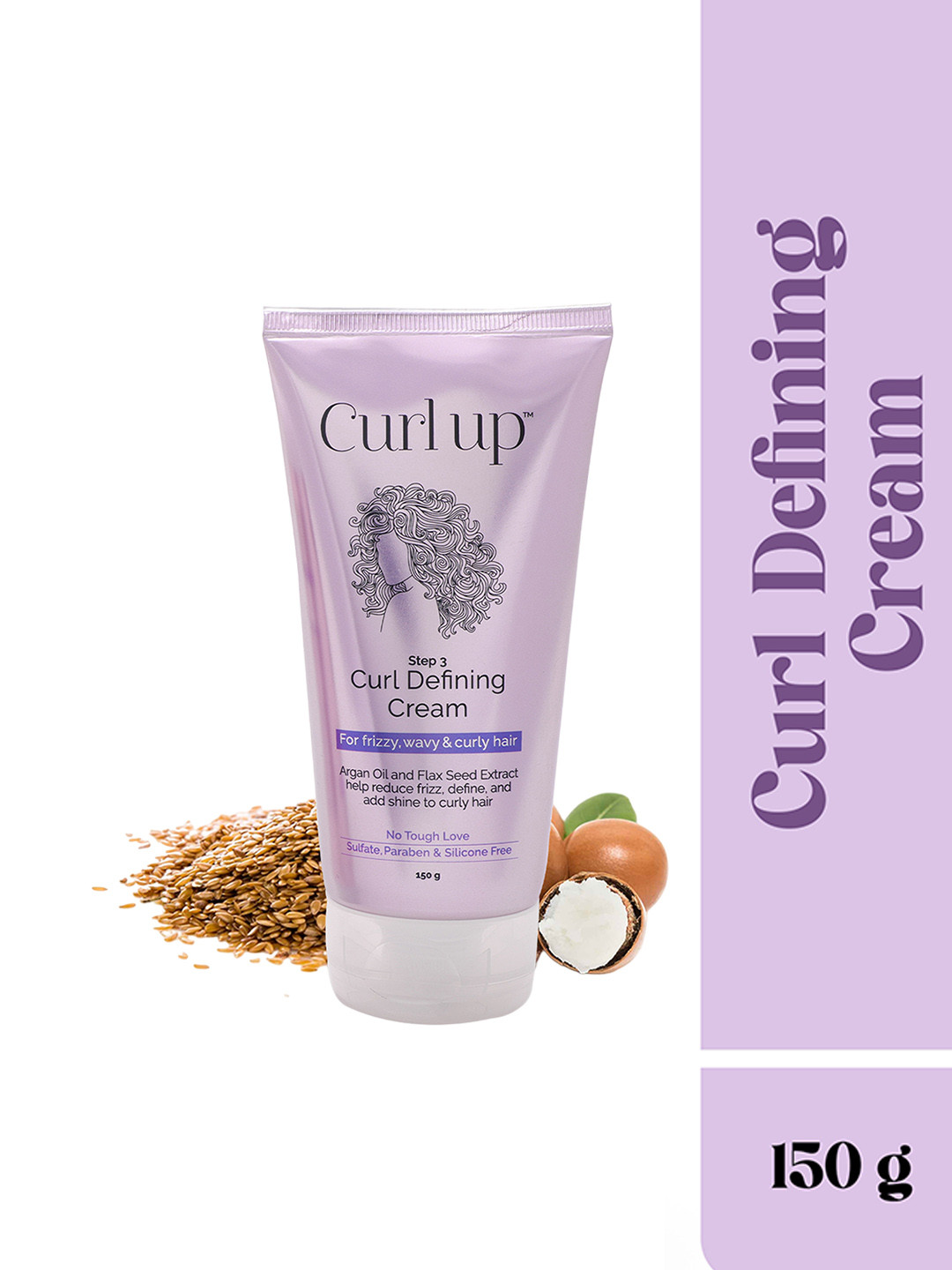 

Curl up Curl Defining Cream With Argan Oil- 150 g, Off white