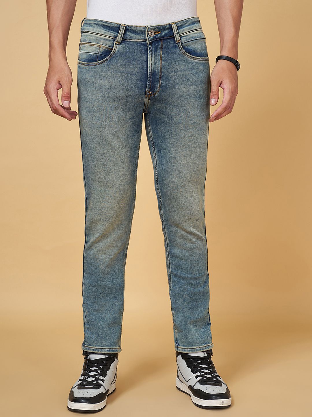 

SF JEANS by Pantaloons Men Slim Fit Heavy Fade Jeans, Blue