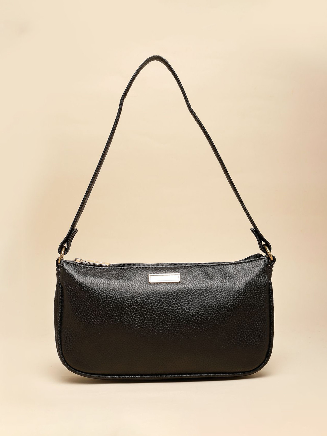 

DressBerry PU Oversized Structured Handheld Bag, Black