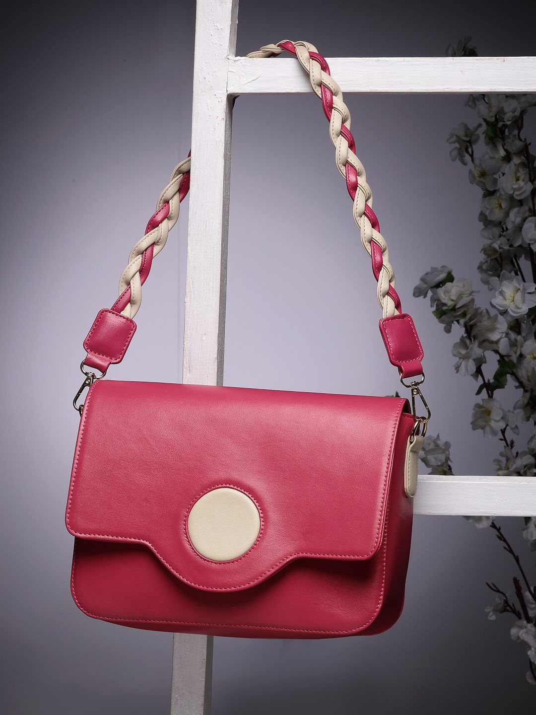 

DressBerry Women PU Structured Shoulder Bag, Pink