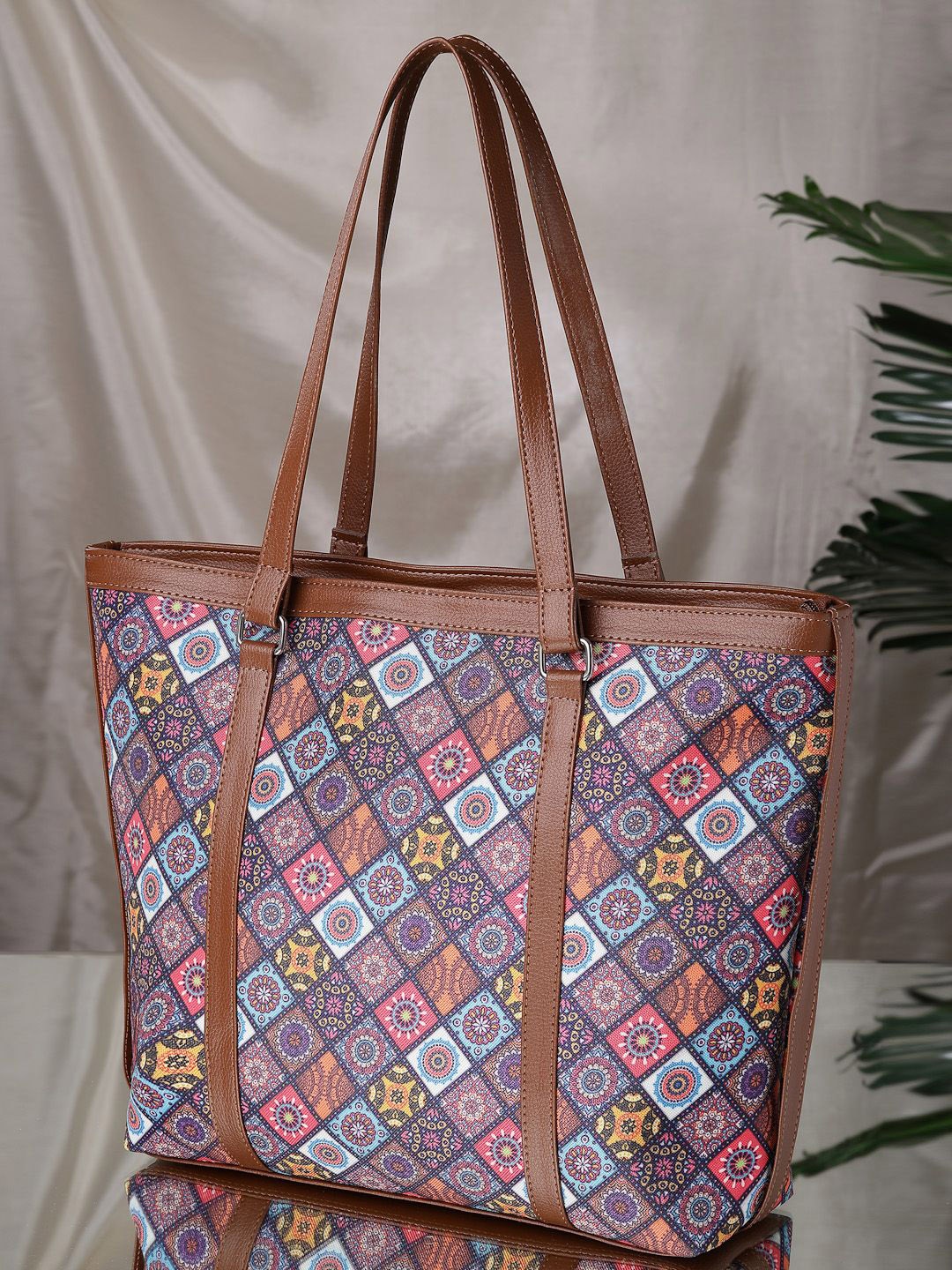 

Anouk Women Ethnic Motifs Printed Tote Bag, Brown