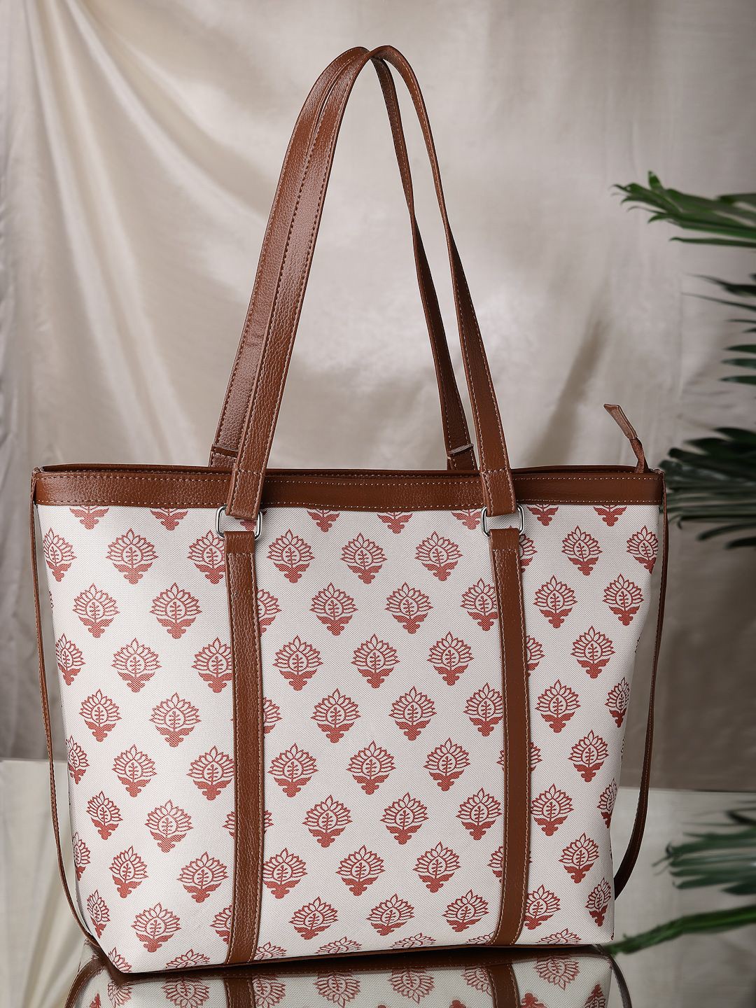 

Anouk Women Ethnic Motifs Printed Tote Bag, Tan