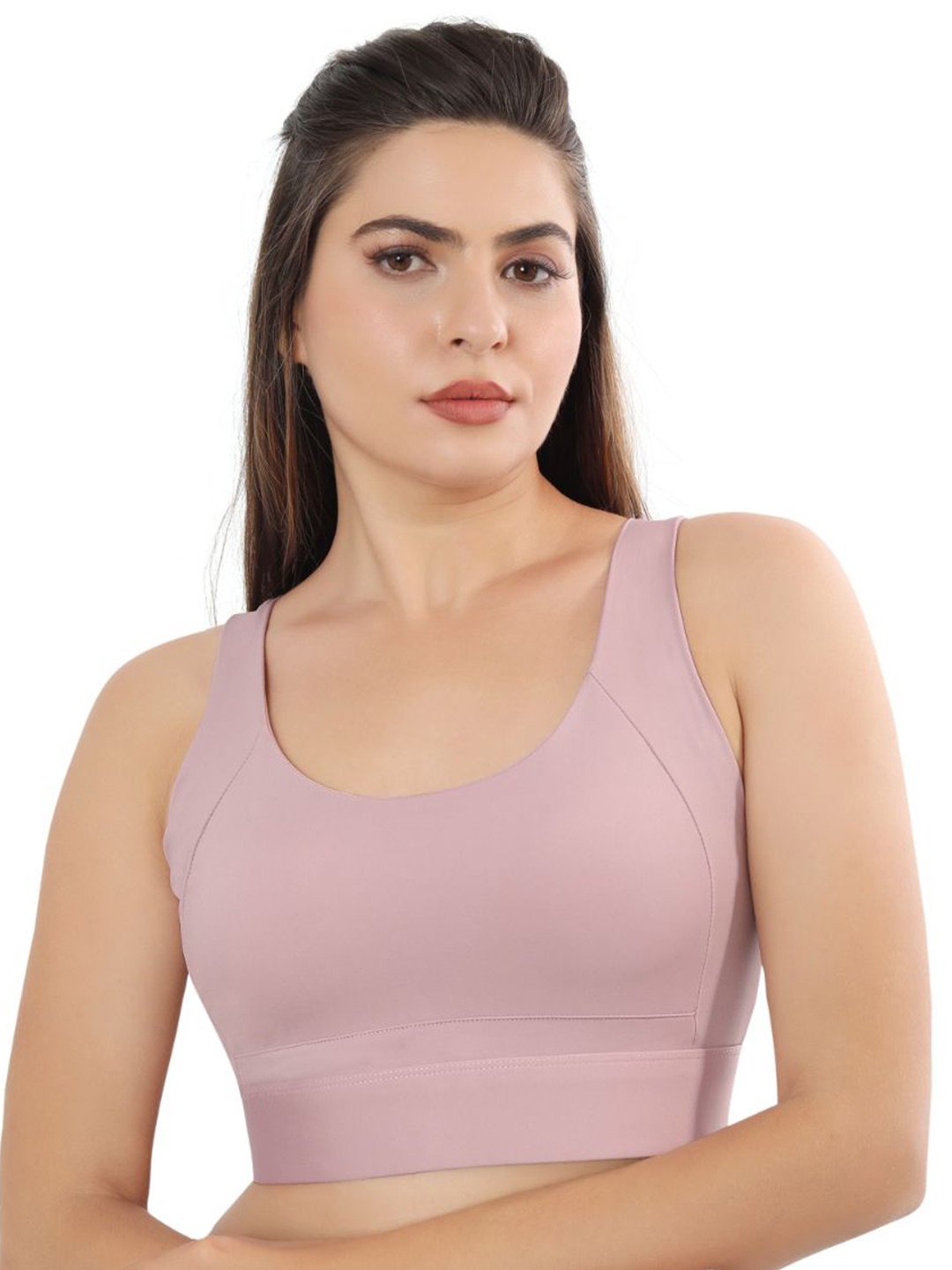 

Bella Voste women Full Coverage non wired Lightly Padded workout bra, Pink